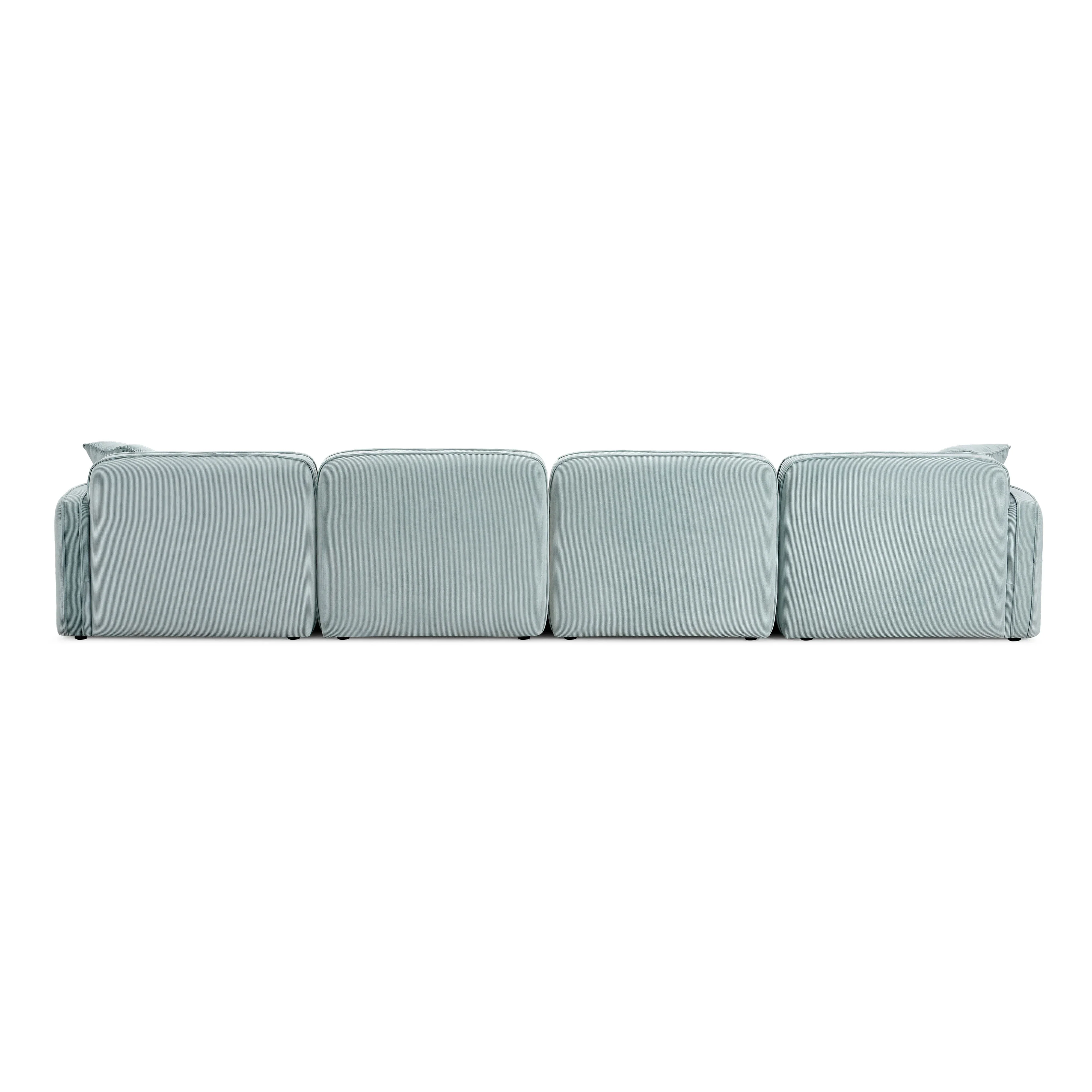 Travie 6-Piece Performance Corduroy Velvet Modular U-Sectional - Image 12