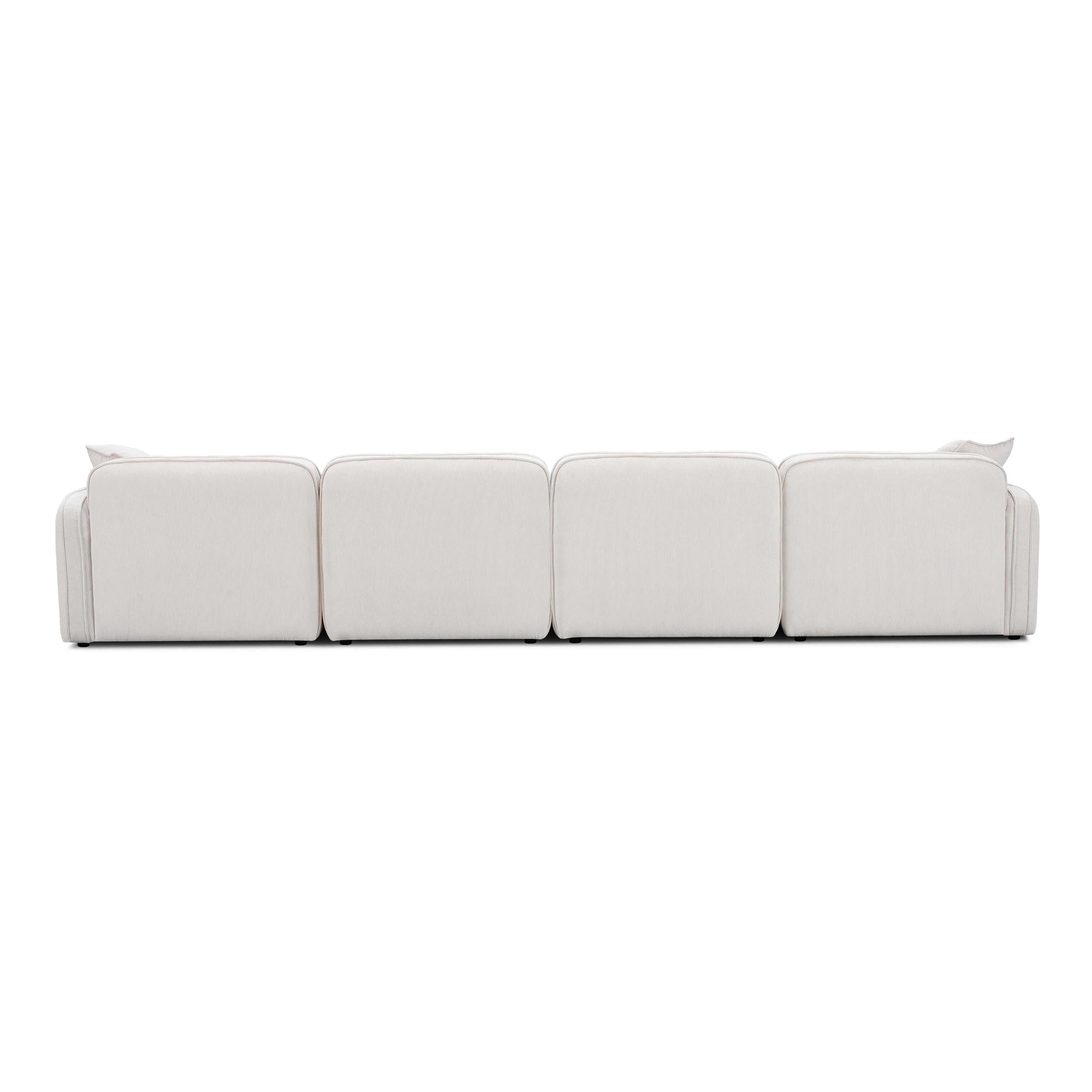 Travie 6-Piece Performance Corduroy Velvet Modular U-Sectional - Image 5
