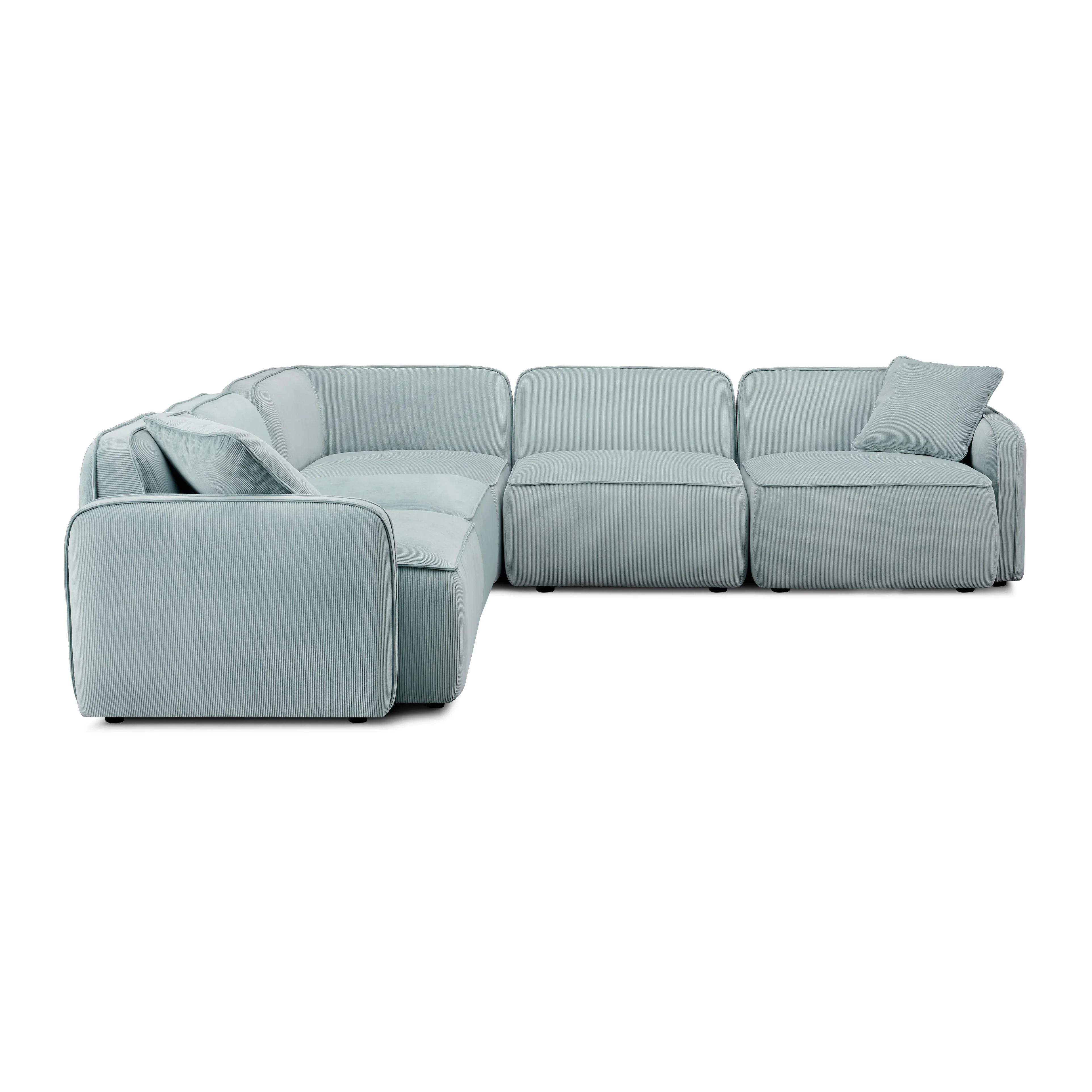 Travie 5-Piece Performance Corduroy Velvet Modular L-Sectional - Image 10