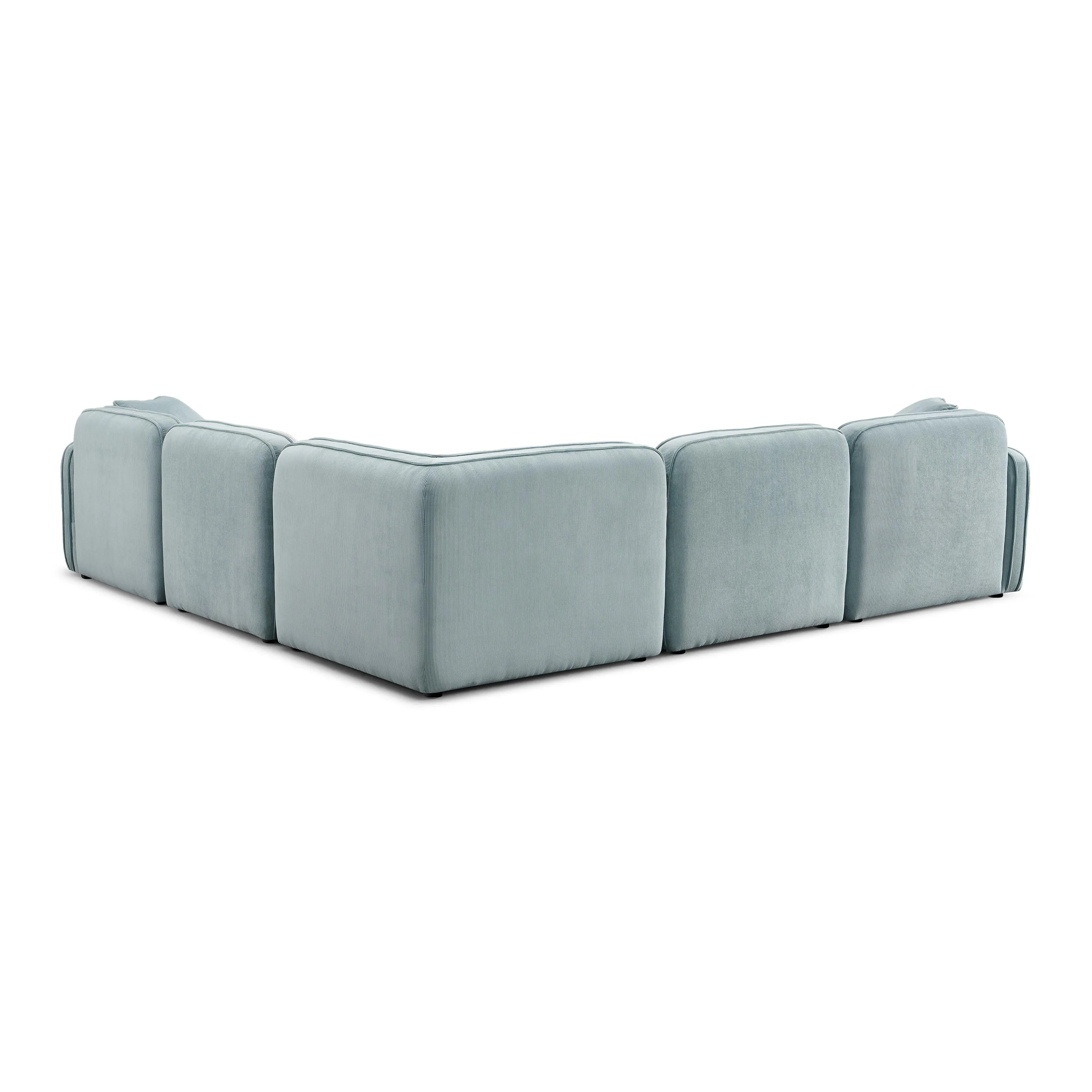 Travie 5-Piece Performance Corduroy Velvet Modular L-Sectional - Image 11