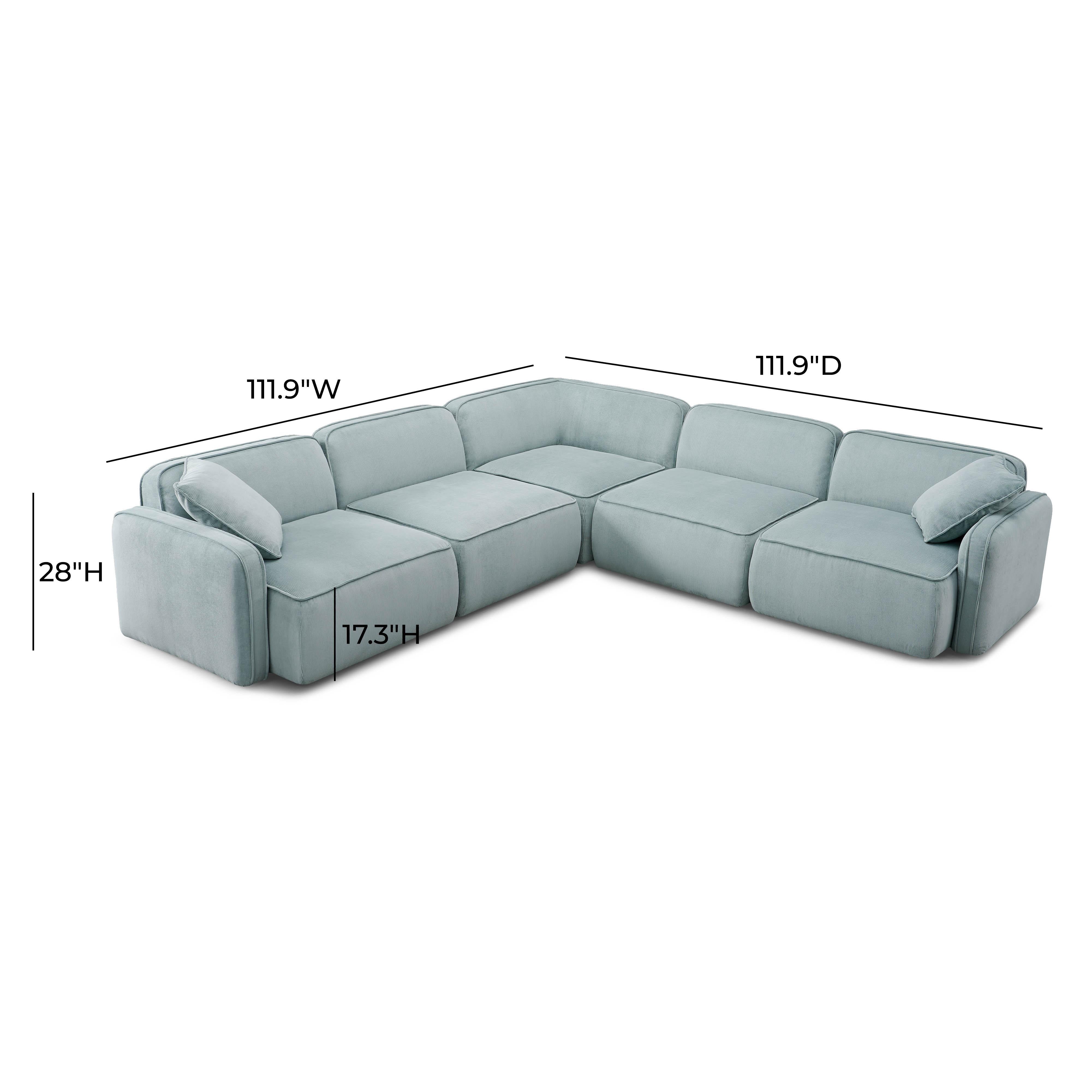 Travie 5-Piece Performance Corduroy Velvet Modular L-Sectional - Image 14