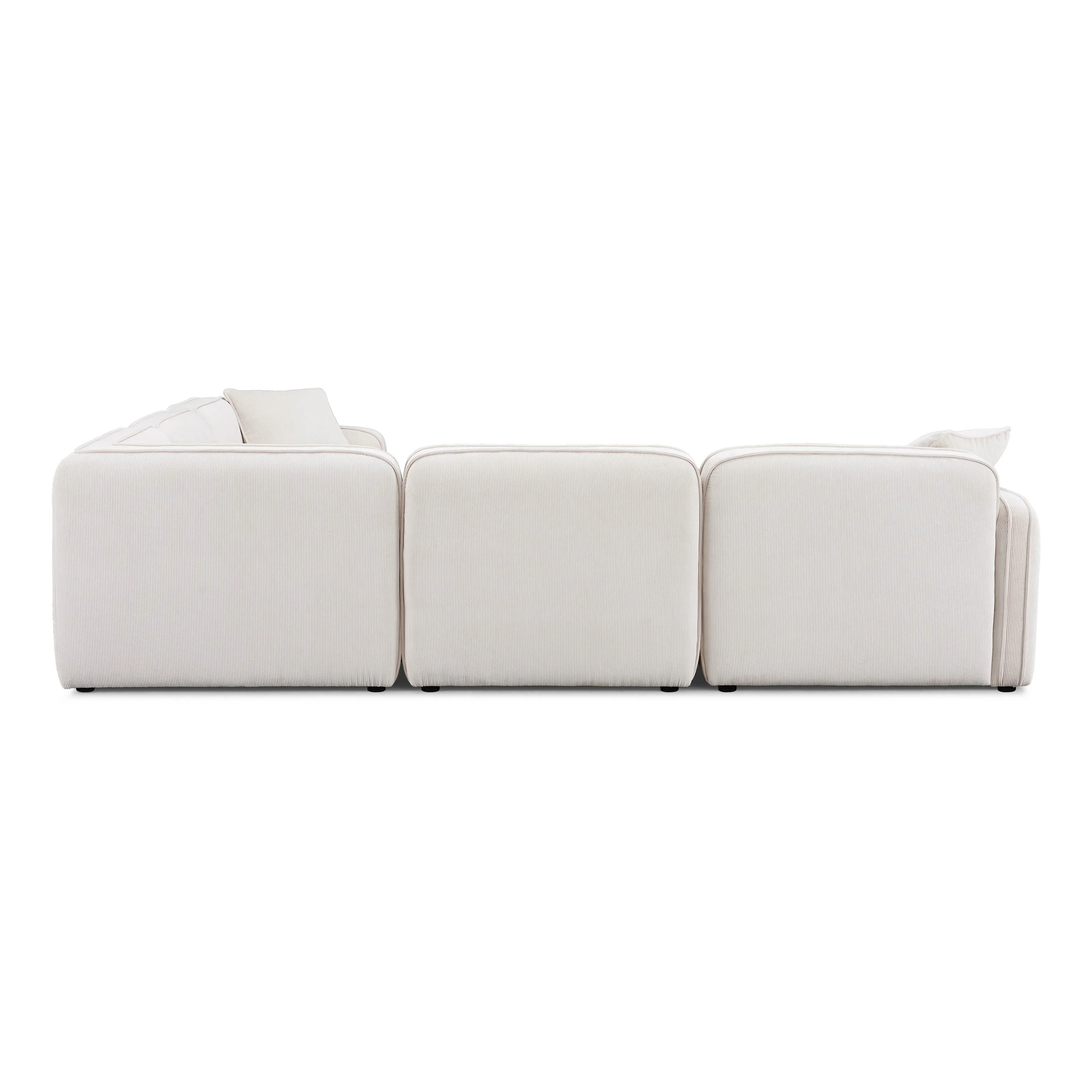 Travie 5-Piece Performance Corduroy Velvet Modular L-Sectional - Image 4