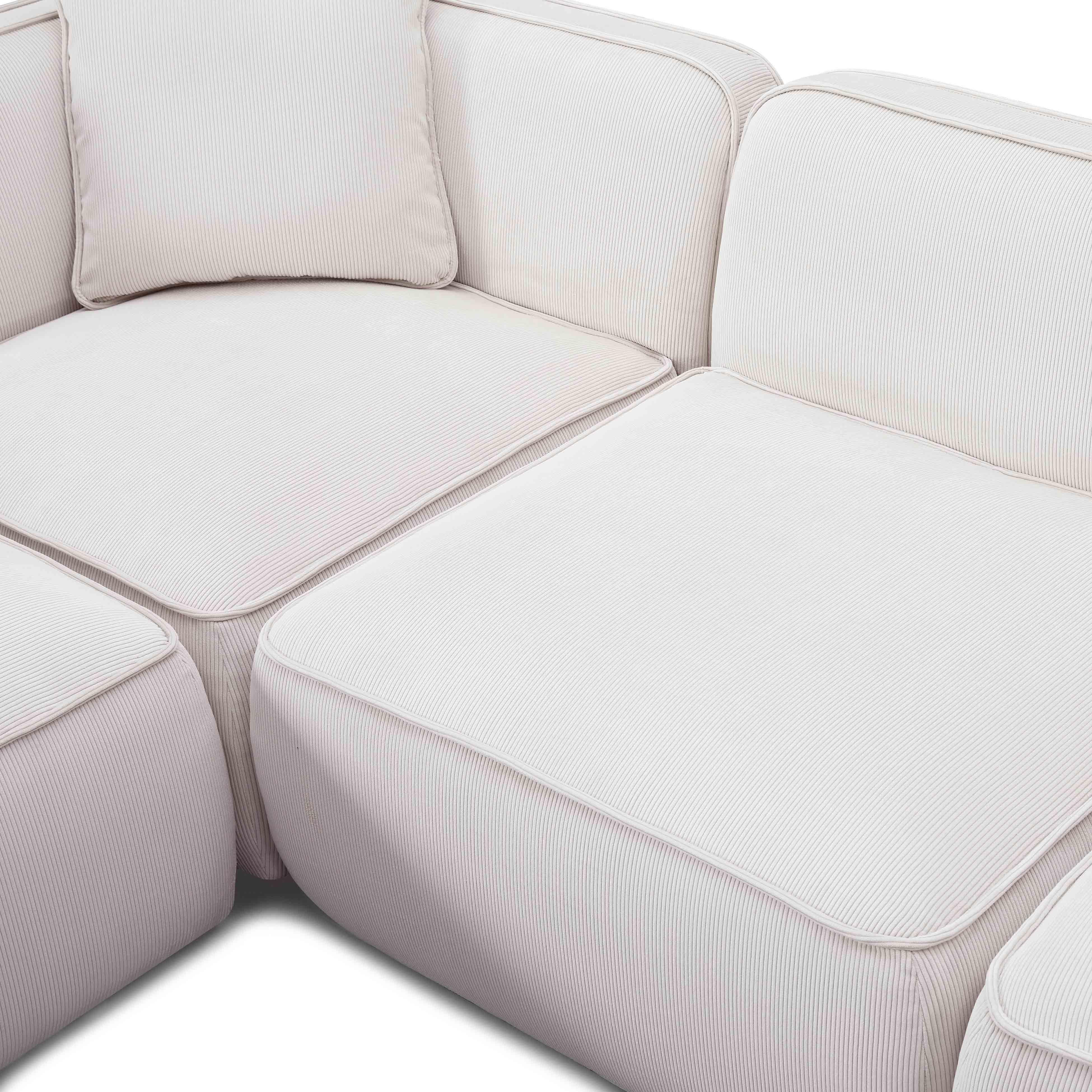 Travie 5-Piece Performance Corduroy Velvet Modular L-Sectional - Image 5