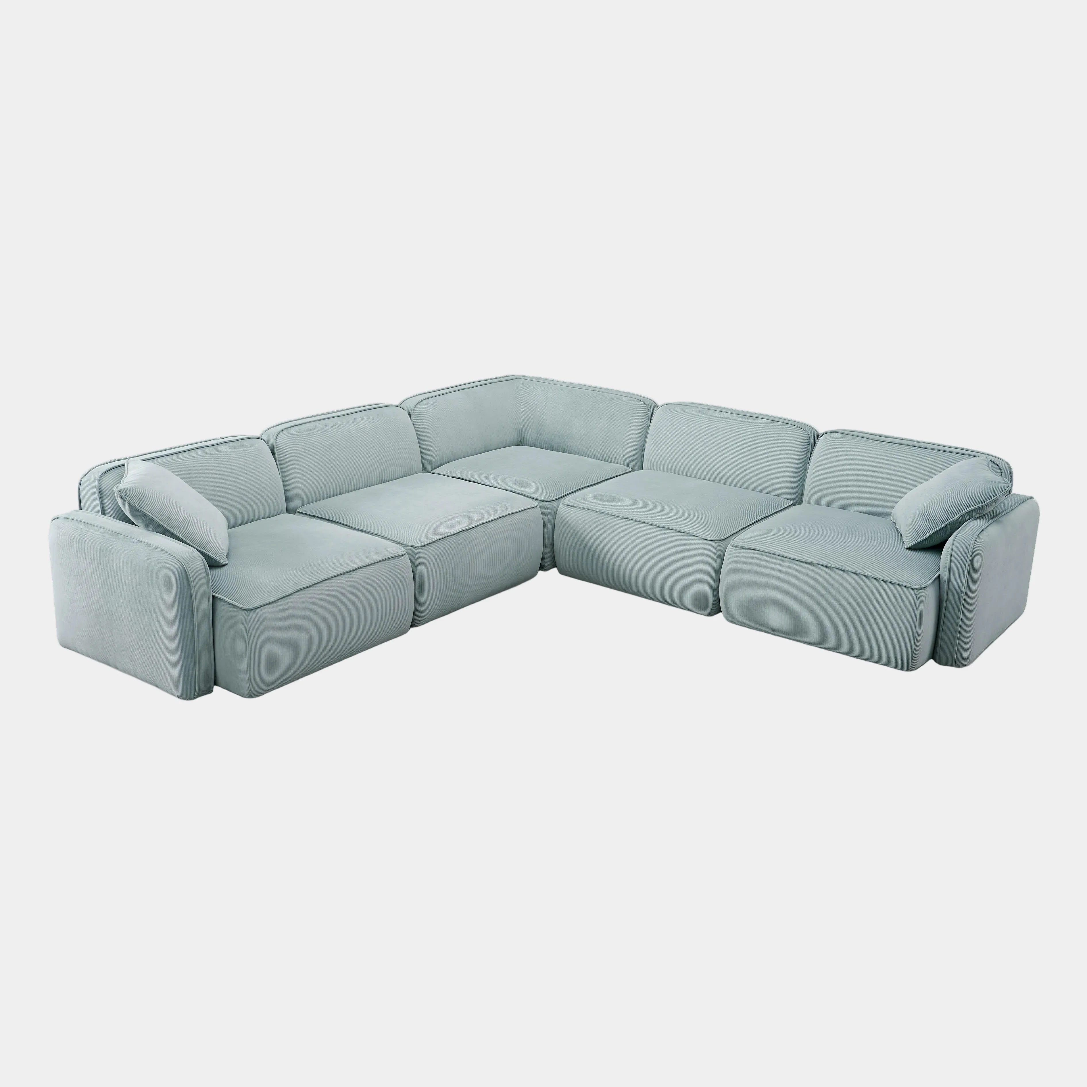 Travie 5-Piece Performance Corduroy Velvet Modular L-Sectional - Image 8