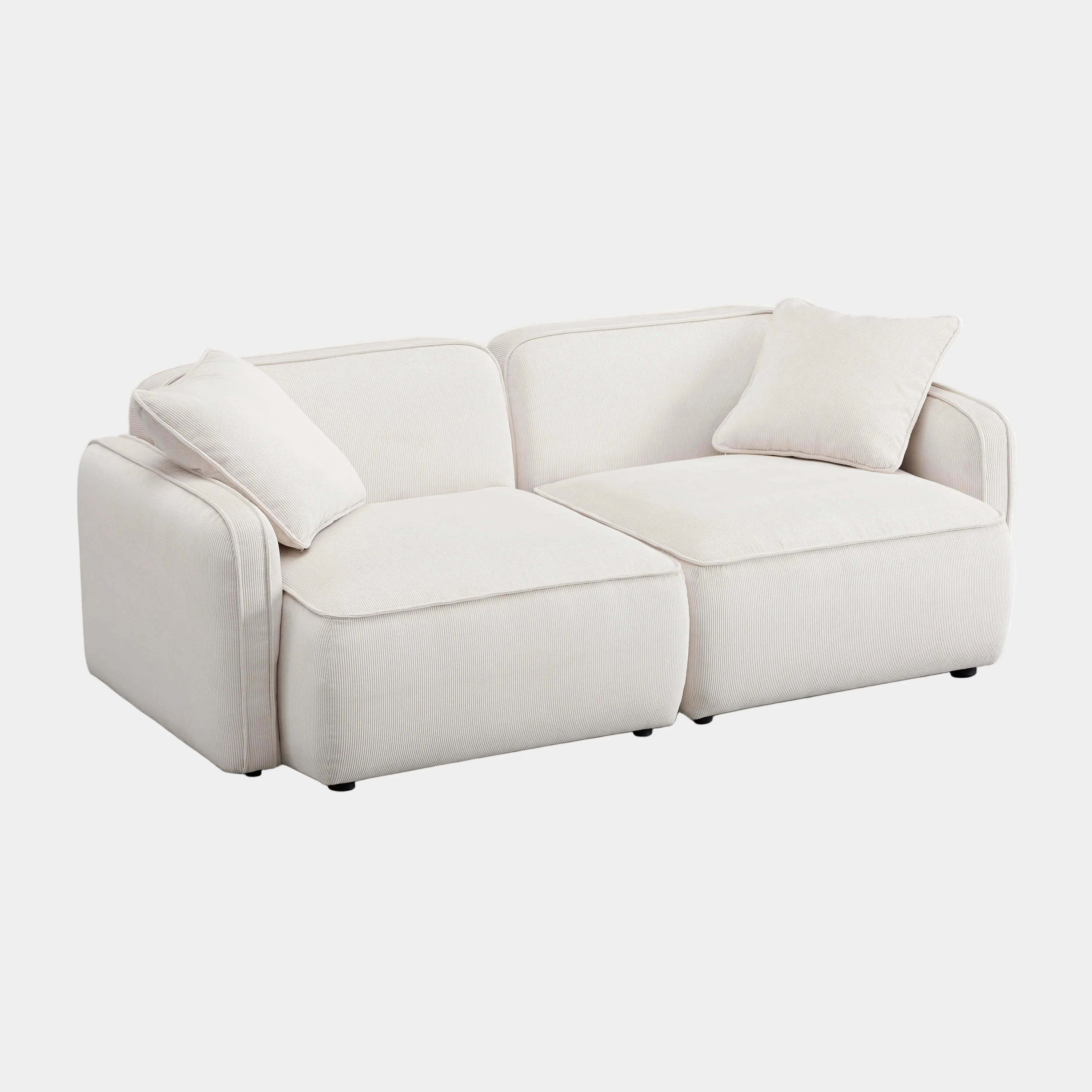 Travie 78" Performance Corduroy Velvet Modular Loveseat