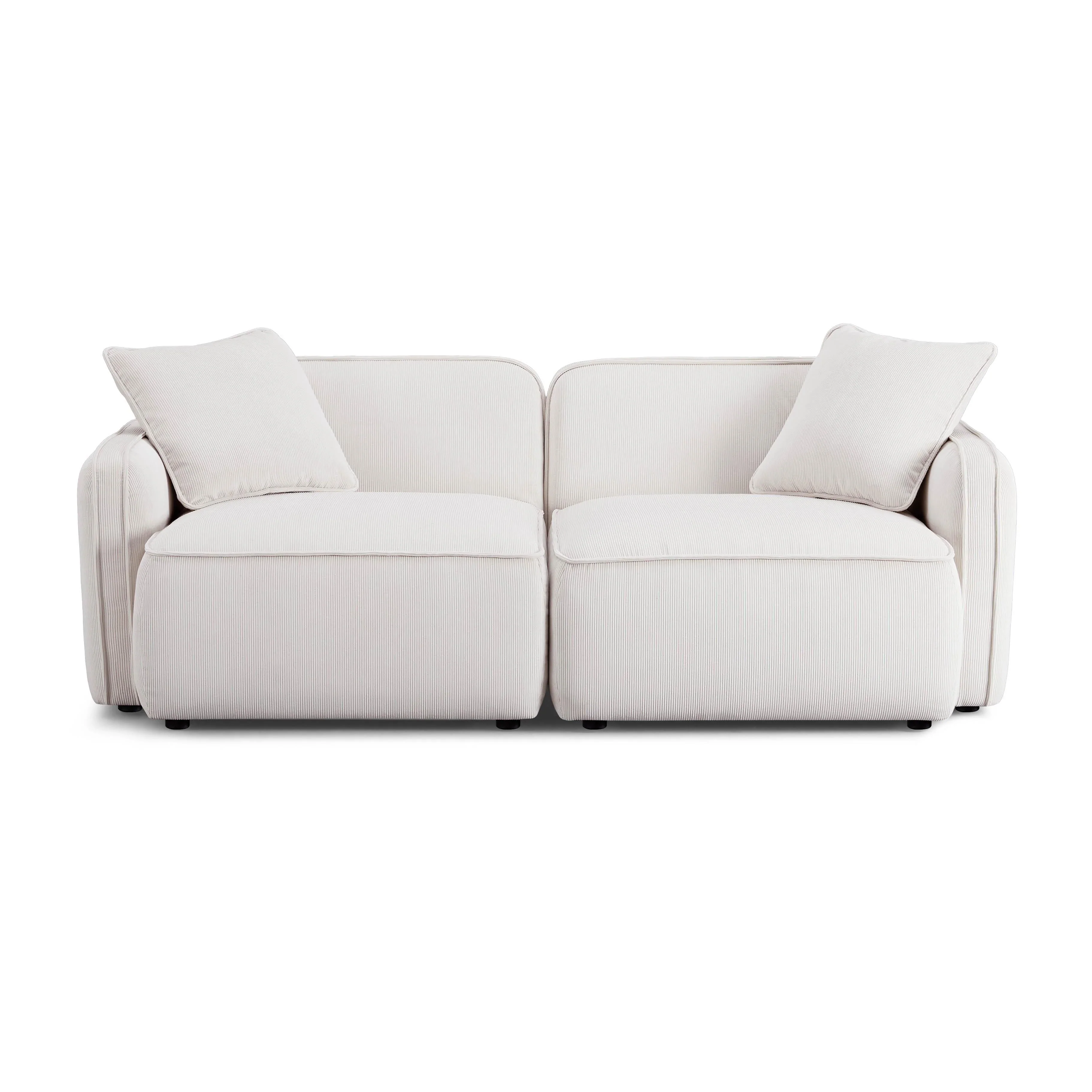 Travie 78" Performance Corduroy Velvet Modular Loveseat - Image 3