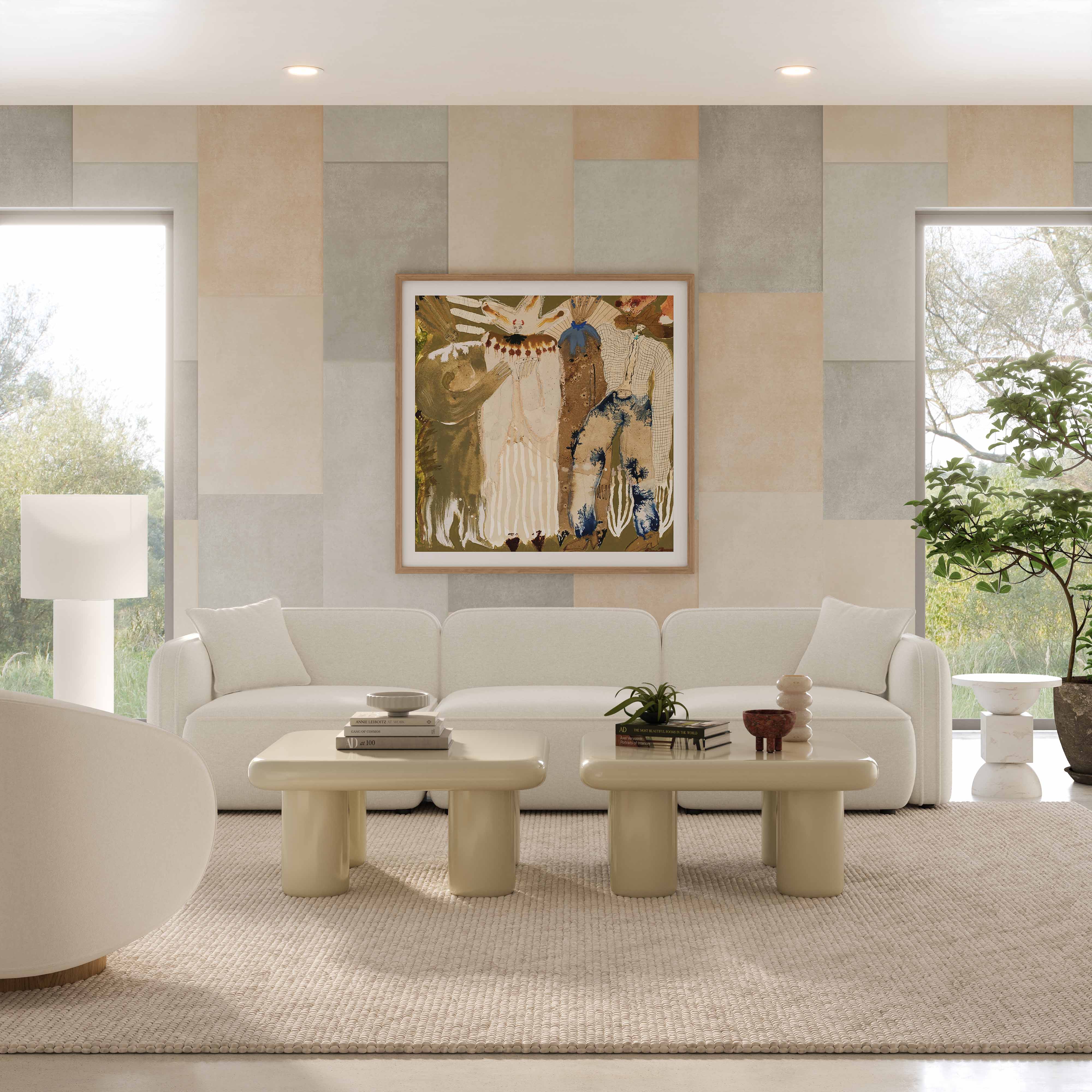 Travie Sand Upcycled Performance Linen Modular Sofa - Image 2