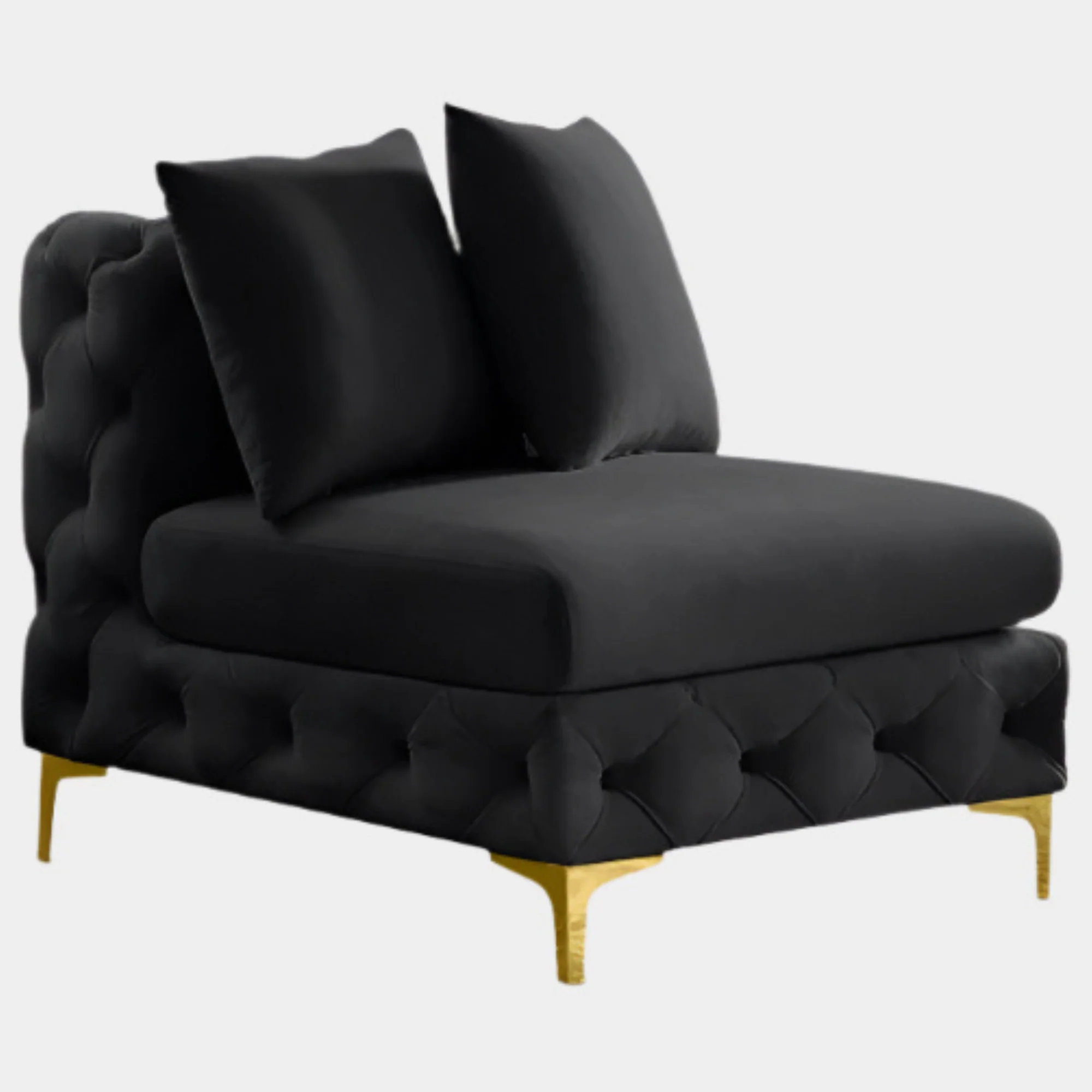 Tremblay Velvet Upholstered Armless Modular Chair