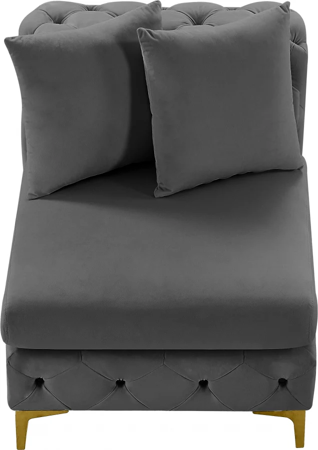 Tremblay Velvet Upholstered Armless Modular Chair - Image 20