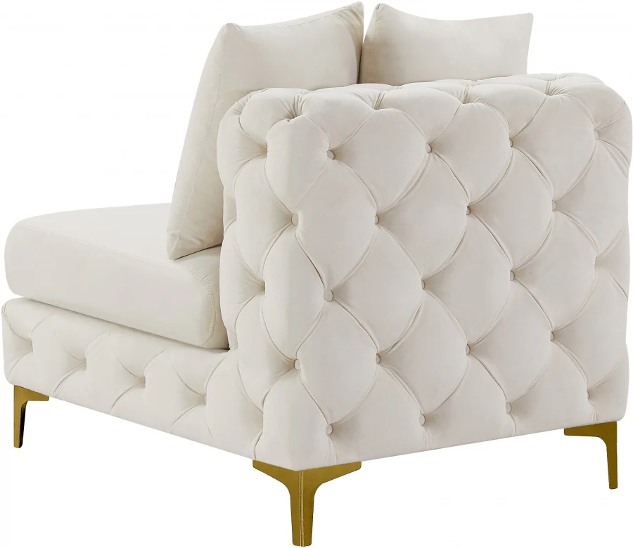 Tremblay Velvet Upholstered Armless Modular Chair - Image 35