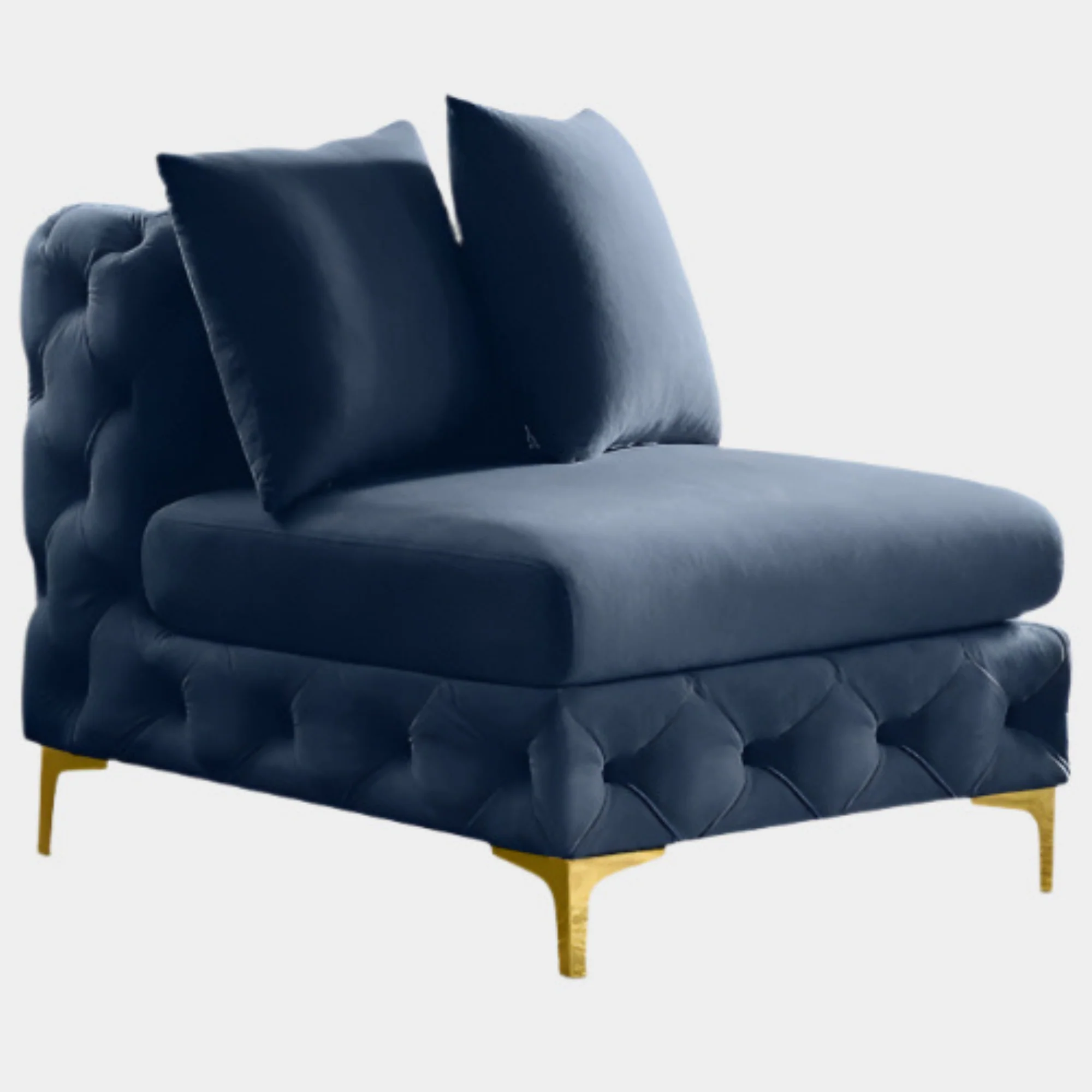 Tremblay Velvet Upholstered Armless Modular Chair - Image 41