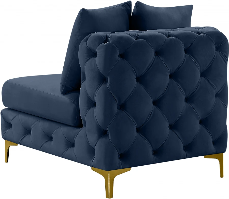 Tremblay Velvet Upholstered Armless Modular Chair - Image 51