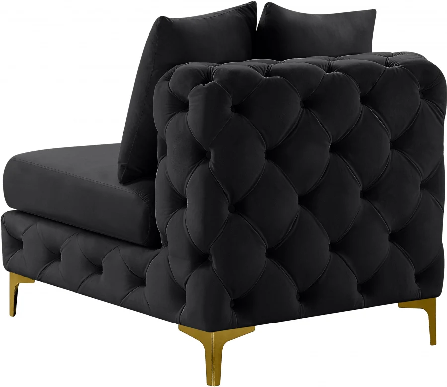 Tremblay Velvet Upholstered Armless Modular Chair - Image 9