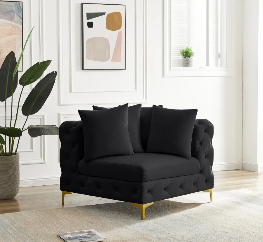 Tremblay Velvet Upholstered Corner Modular Chair - Image 3