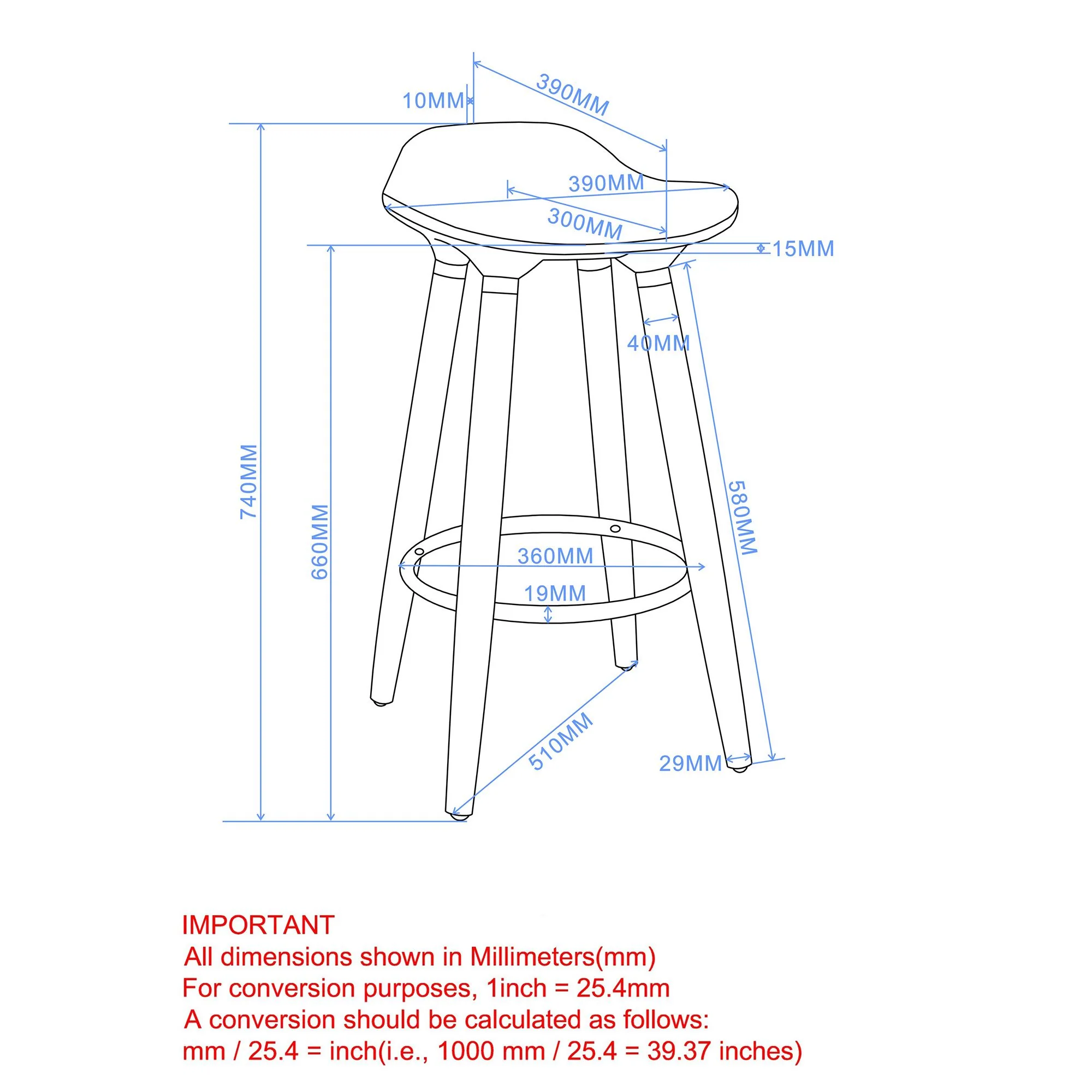 Trex 26" Counter Stool, set of 2, in Black - Image 8