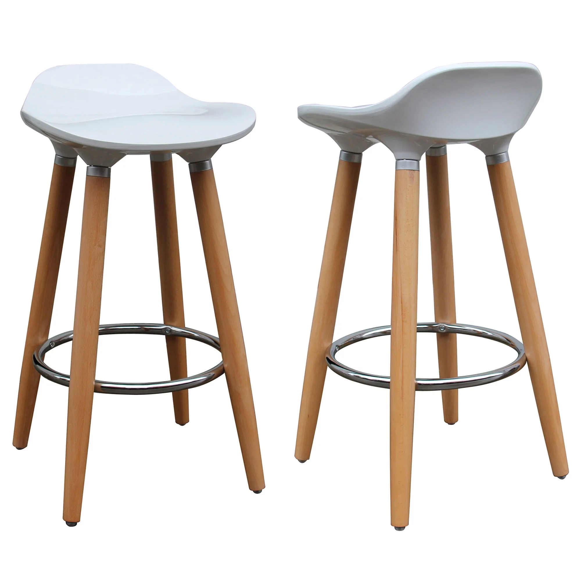 Trex 26" Counter Stool, set of 2, in White and Natural - Image 7