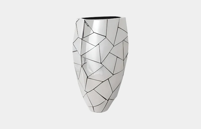 Triangle Crazy Cut Planter, Large, Stainless Steel