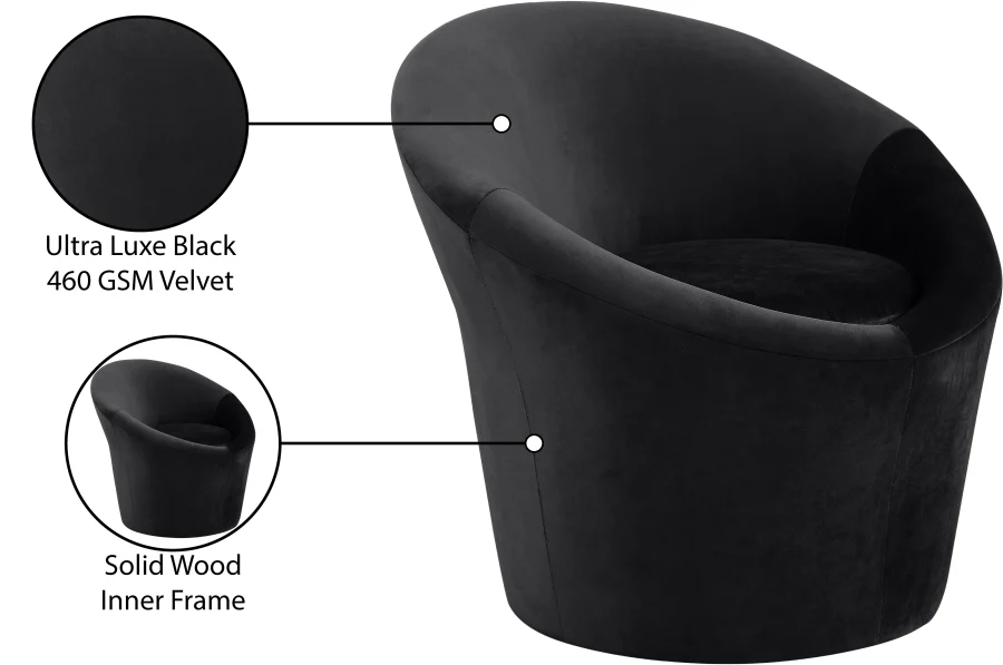 Tristan Velvet Upholstered Accent Chair - Image 10