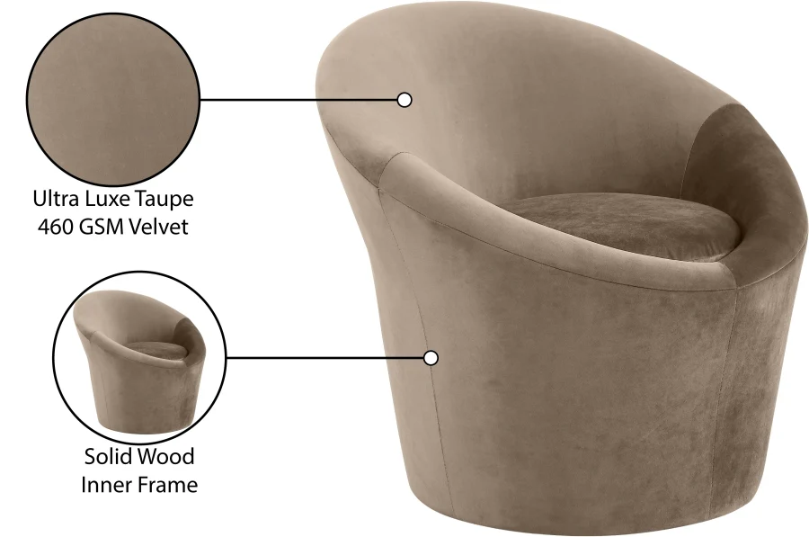 Tristan Velvet Upholstered Accent Chair - Image 60