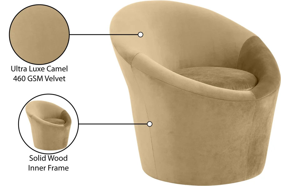 Tristan Velvet Upholstered Accent Chair - Image 70