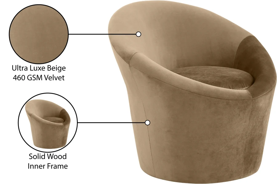 Tristan Velvet Upholstered Accent Chair - Image 80