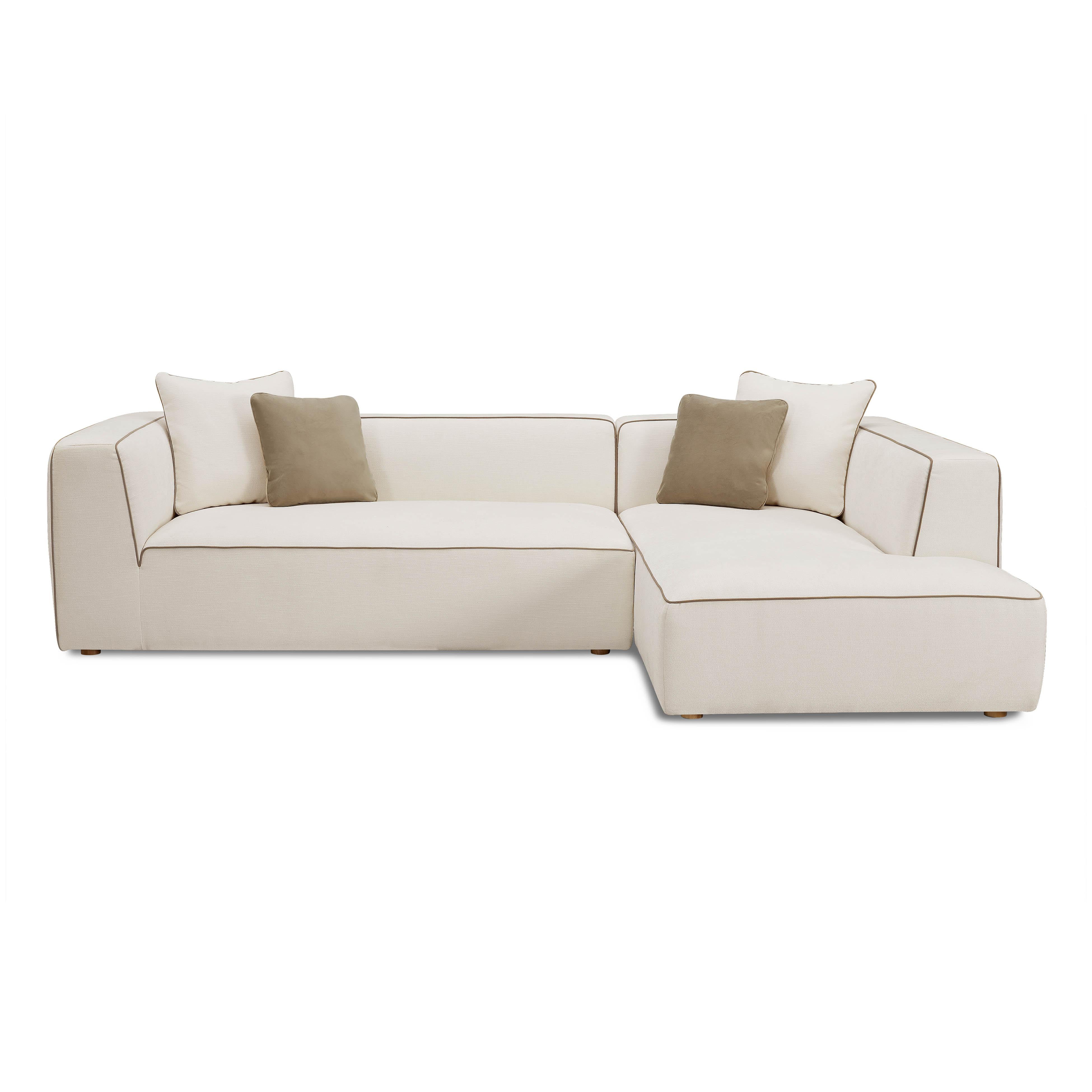 Tristine 2-Piece Cream Contract-Grade Linen L-Shaped Sectional - Image 3