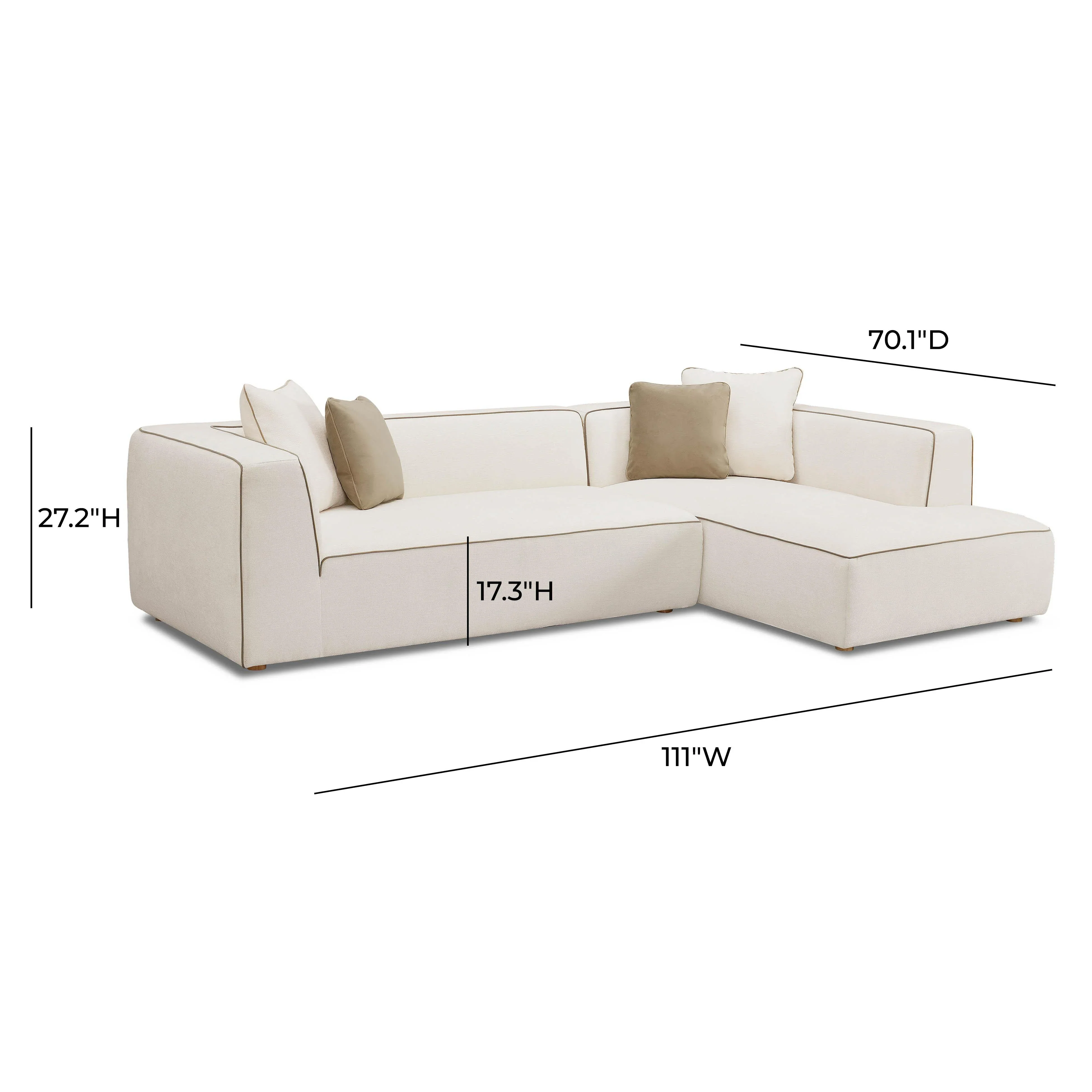 Tristine 2-Piece Cream Contract-Grade Linen L-Shaped Sectional - Image 6