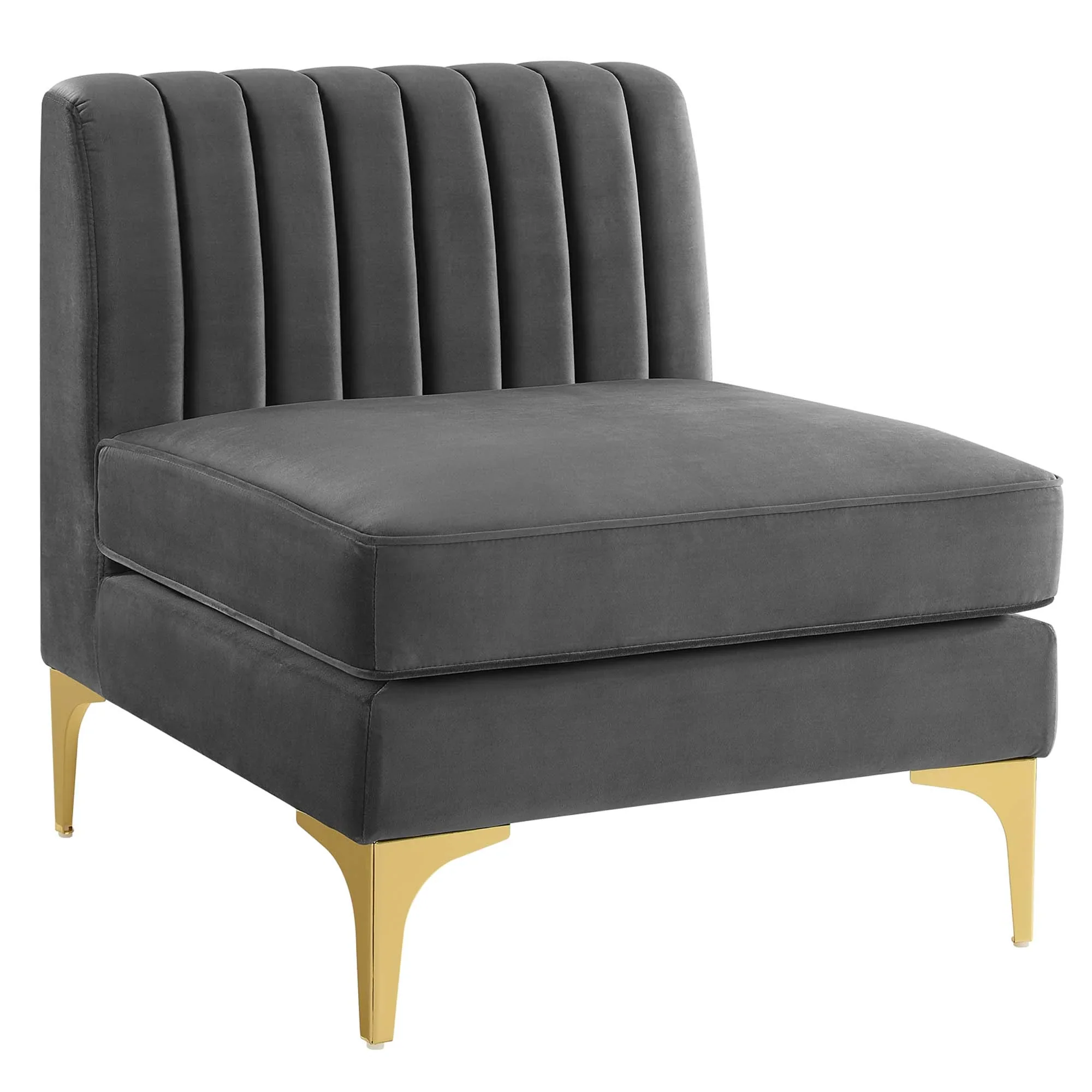 Triumph Channel Tufted Performance Velvet 3-Seater Sofa - Image 5