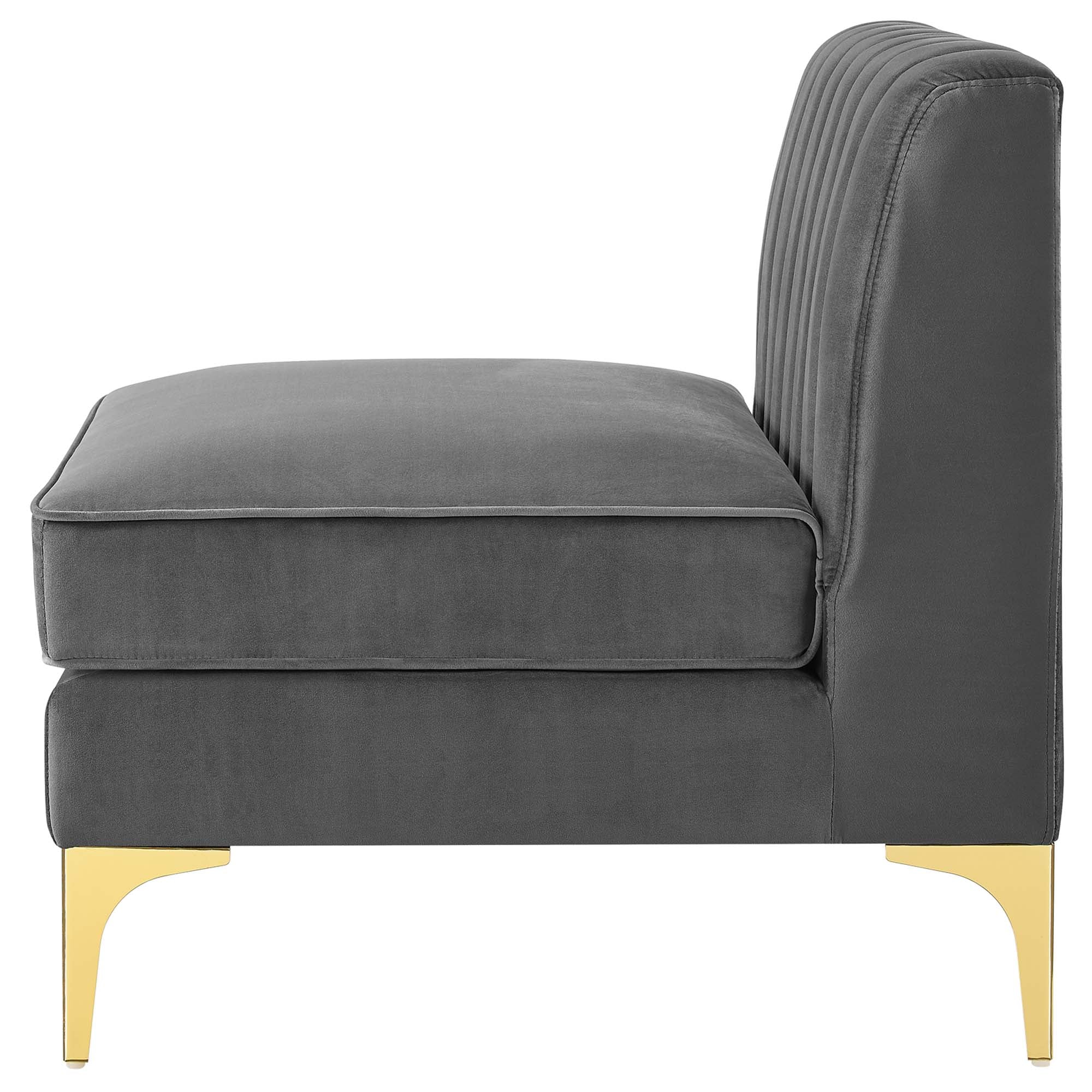 Triumph Channel Tufted Performance Velvet 6-Piece Sectional Sofa - Image 5
