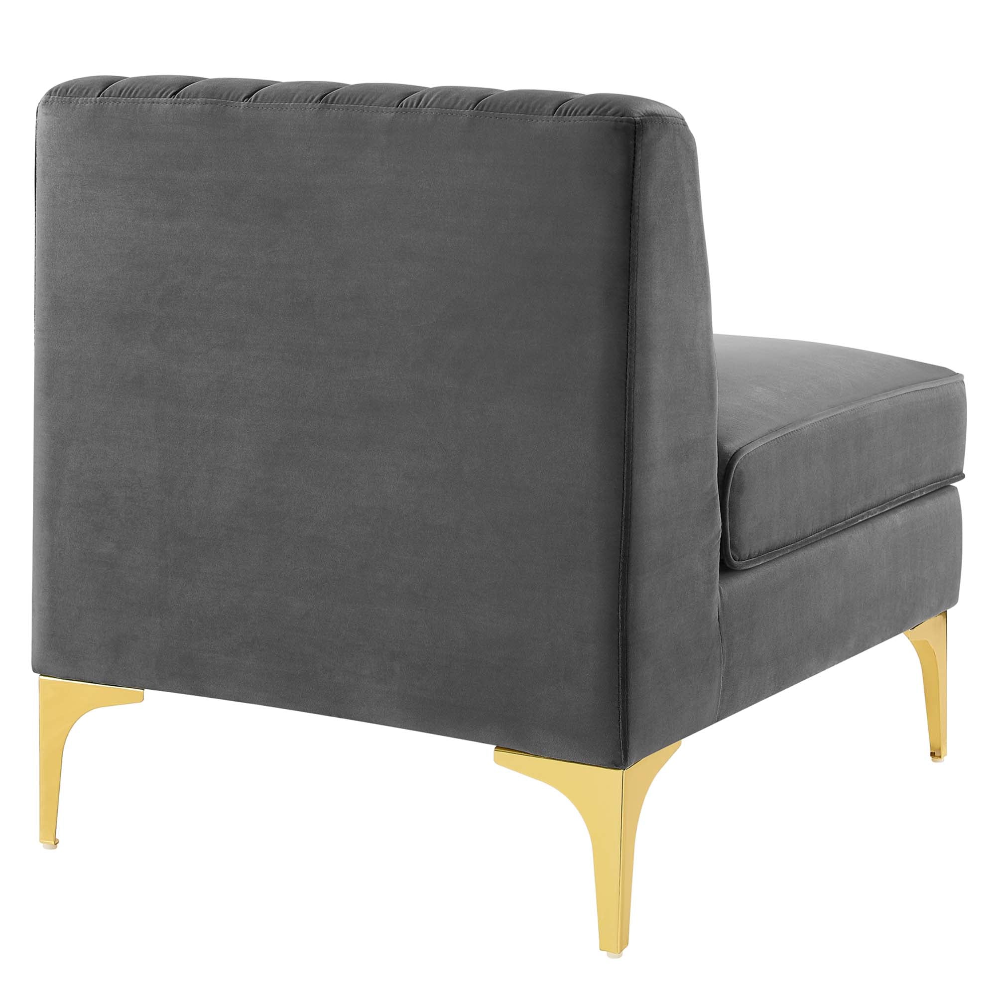 Triumph Channel Tufted Performance Velvet 6-Piece Sectional Sofa - Image 7