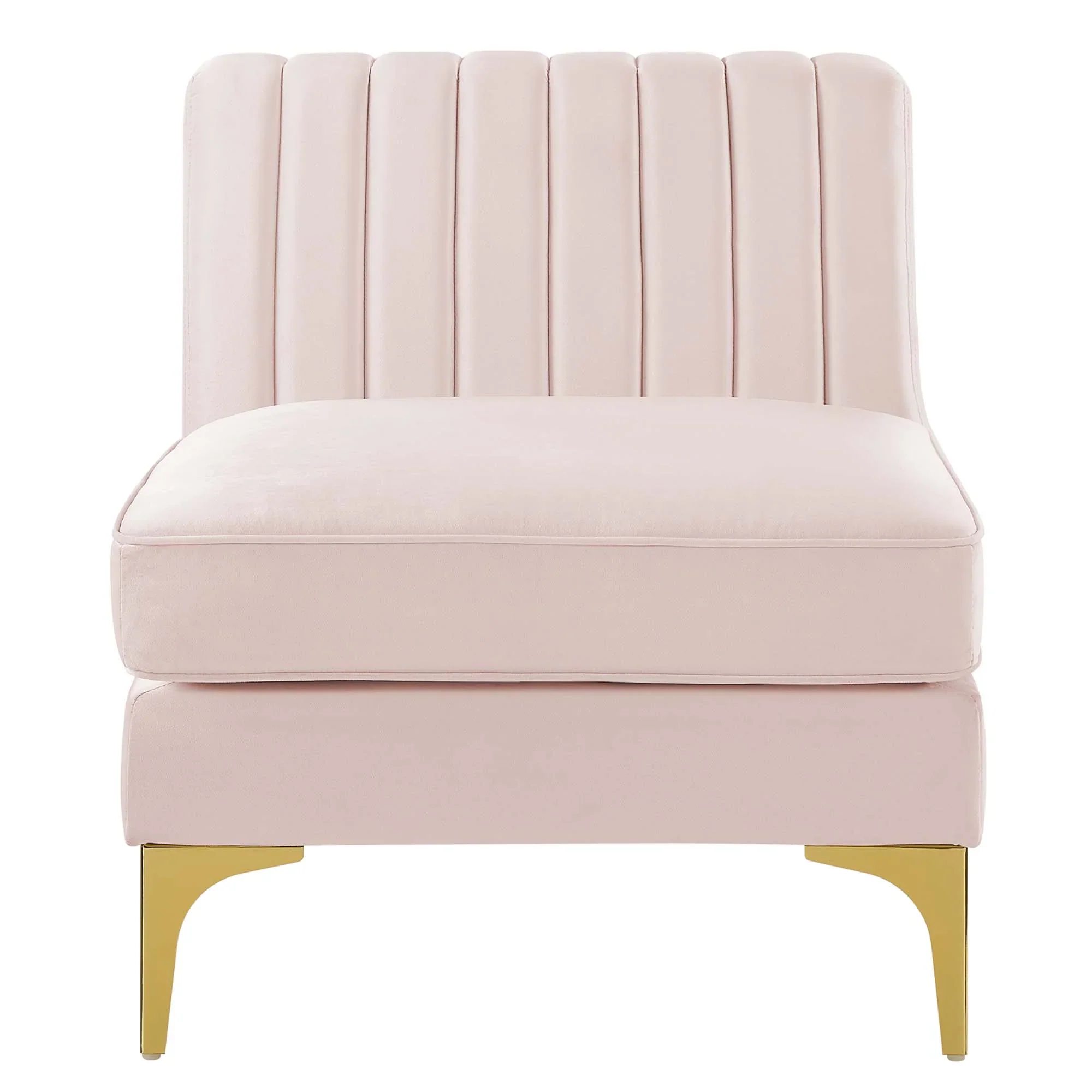 Triumph Channel Tufted Performance Velvet Armless Chair - Image 11