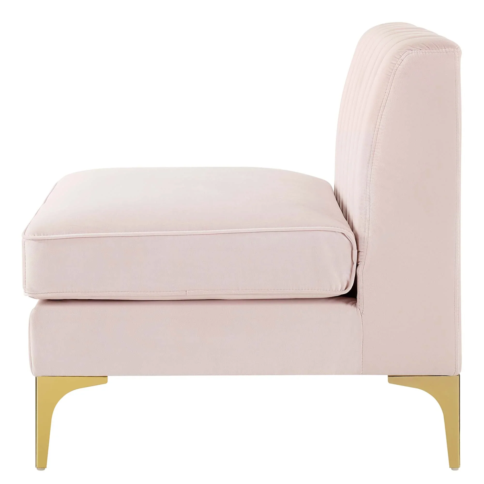 Triumph Channel Tufted Performance Velvet Armless Chair - Image 12