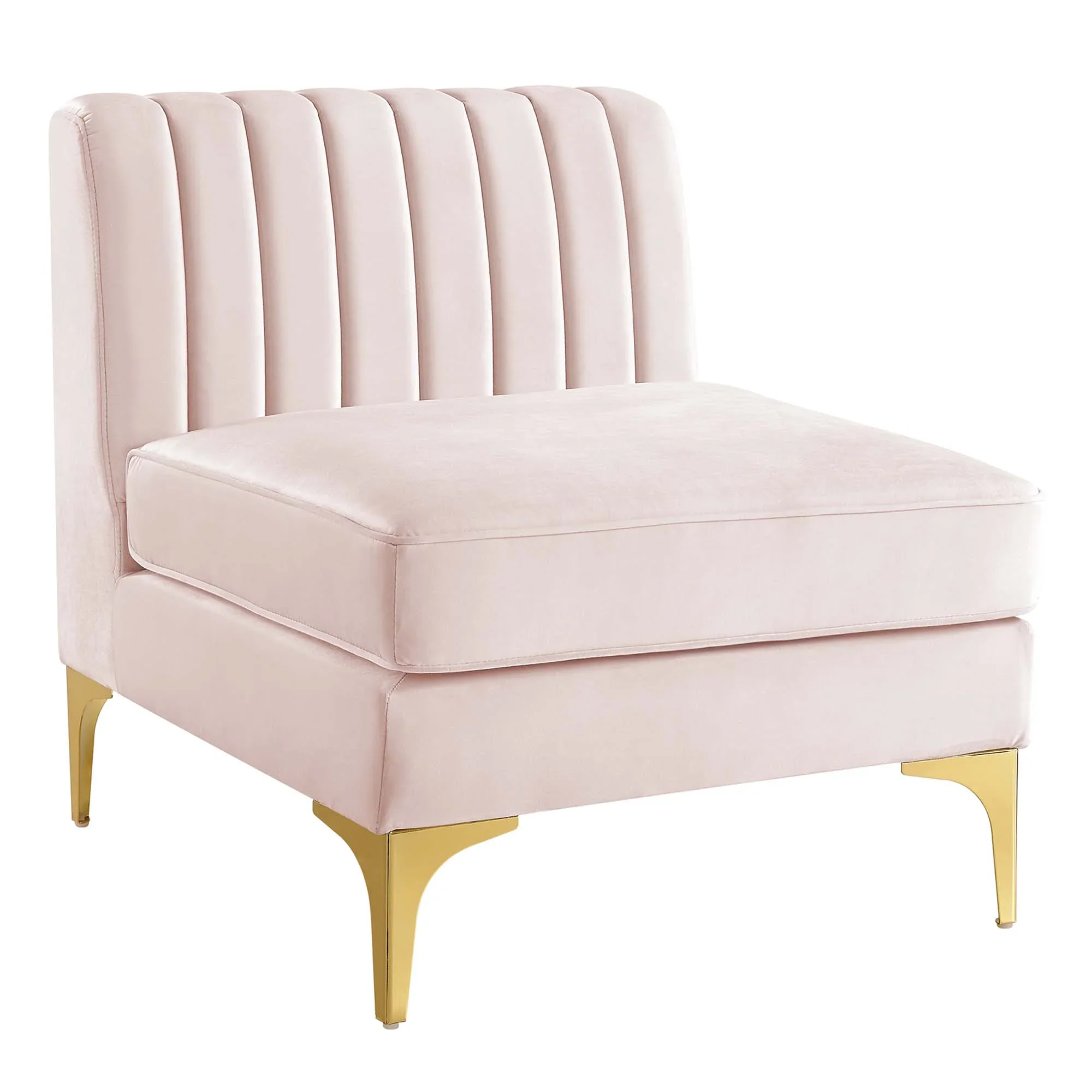 Triumph Channel Tufted Performance Velvet Armless Chair - Image 13
