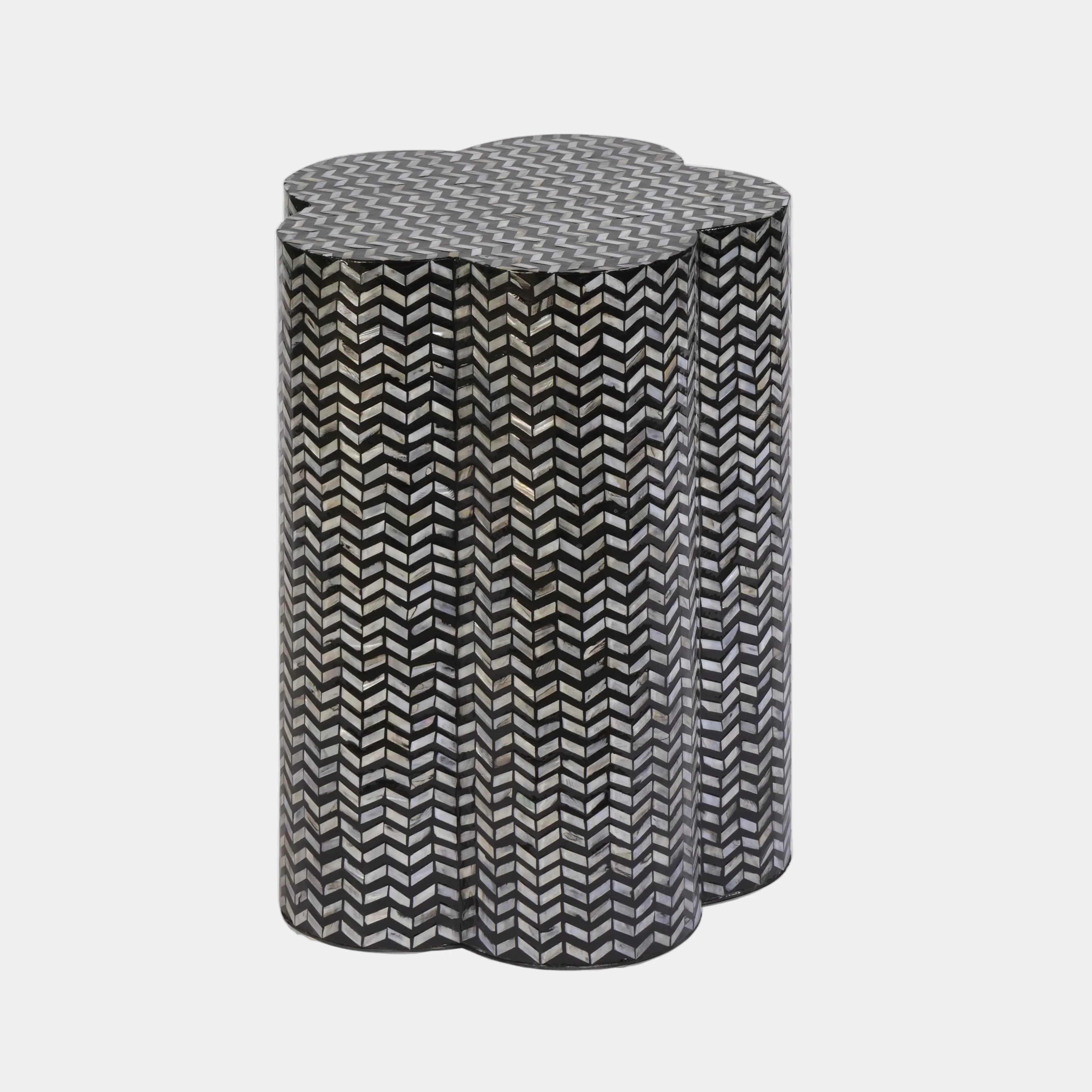 Truffle Black Mother of Pearl Shell Side Table