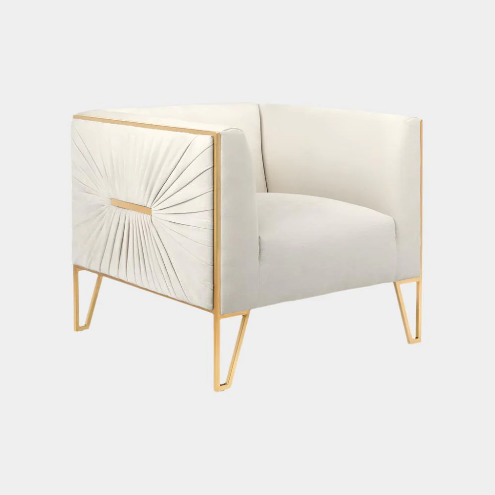 Truro Gold Accent Chair Contessa Vanilla