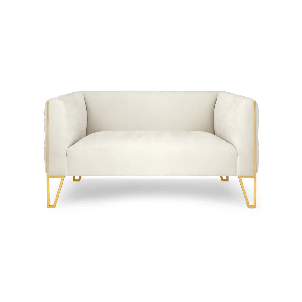 Truro Gold Loveseat Contessa Vanilla - Image 3