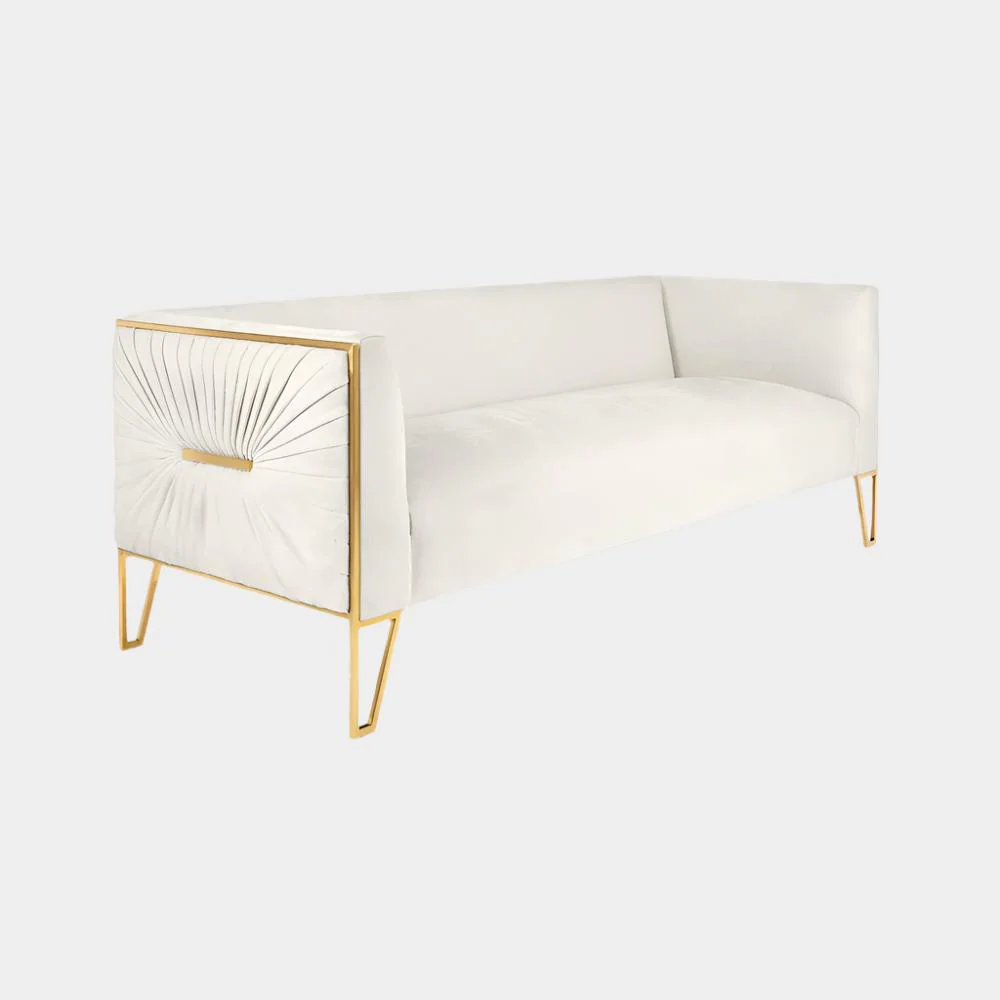 Truro Gold Sofa Vanilla Fabric