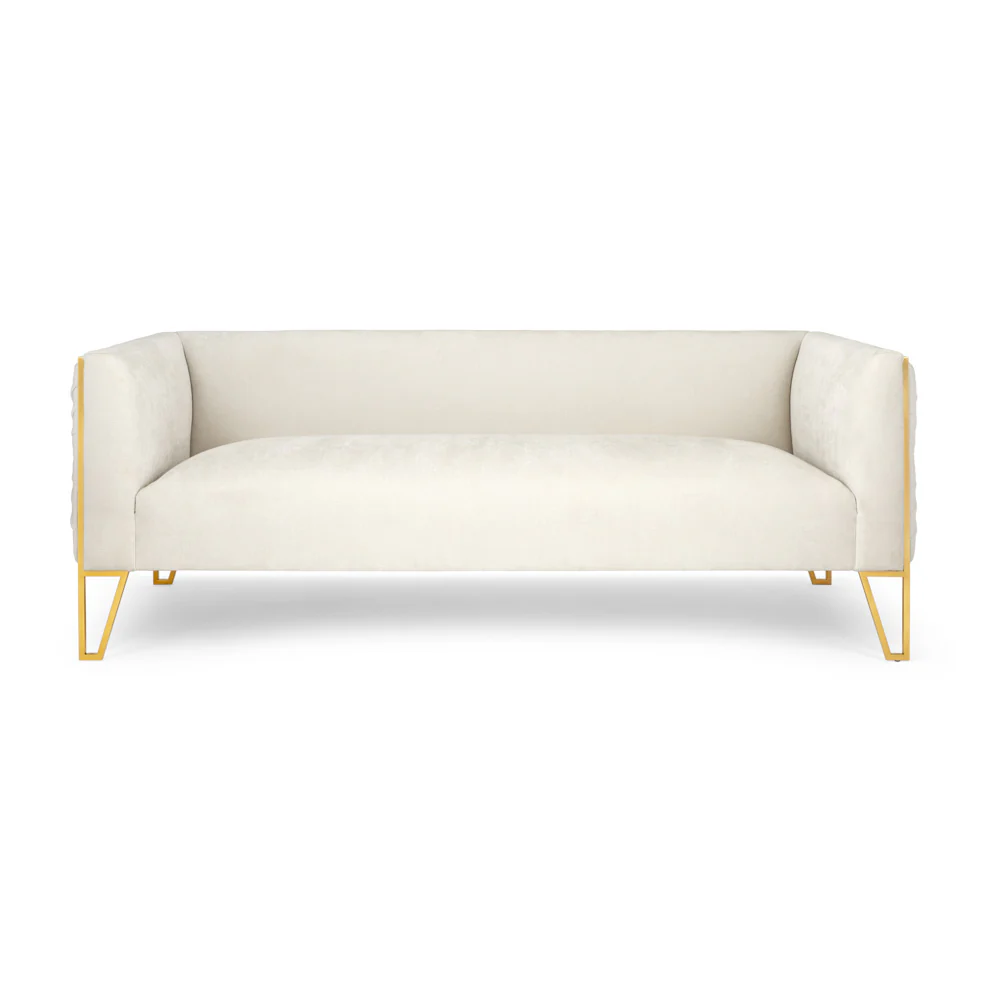 Truro Gold Sofa Vanilla Fabric - Image 3