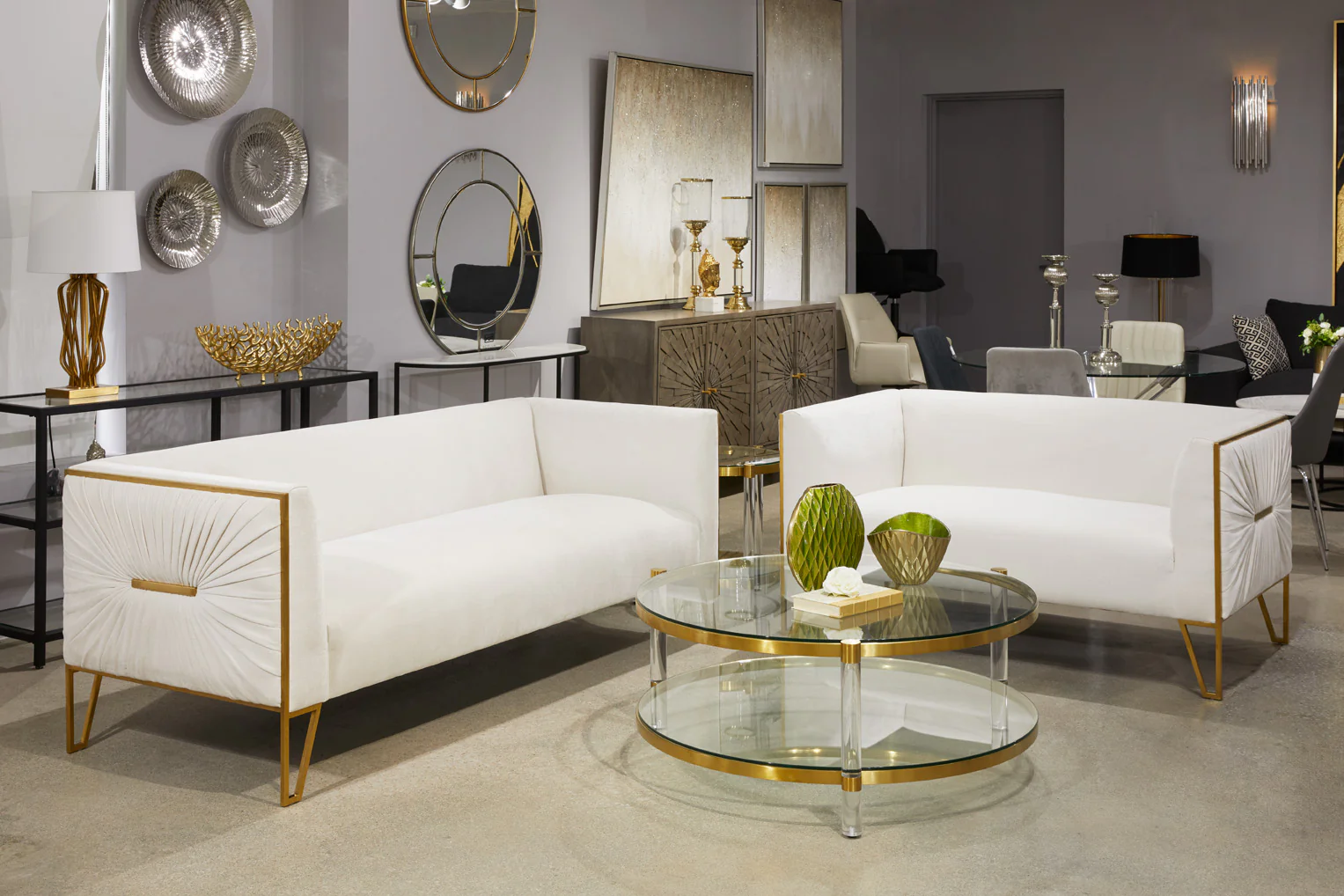 Truro Gold Sofa Vanilla Fabric - Image 8