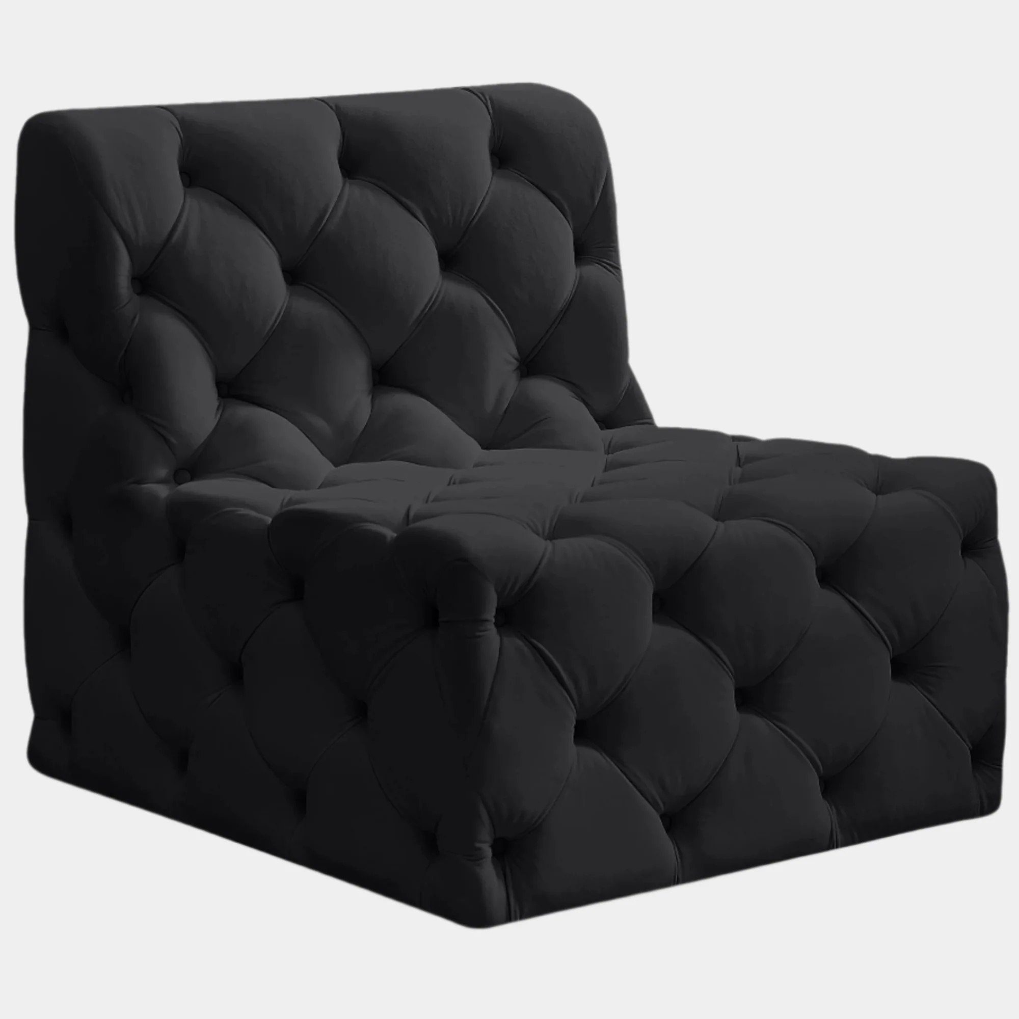 Tuft Velvet Upholstered Armless Modular Chair