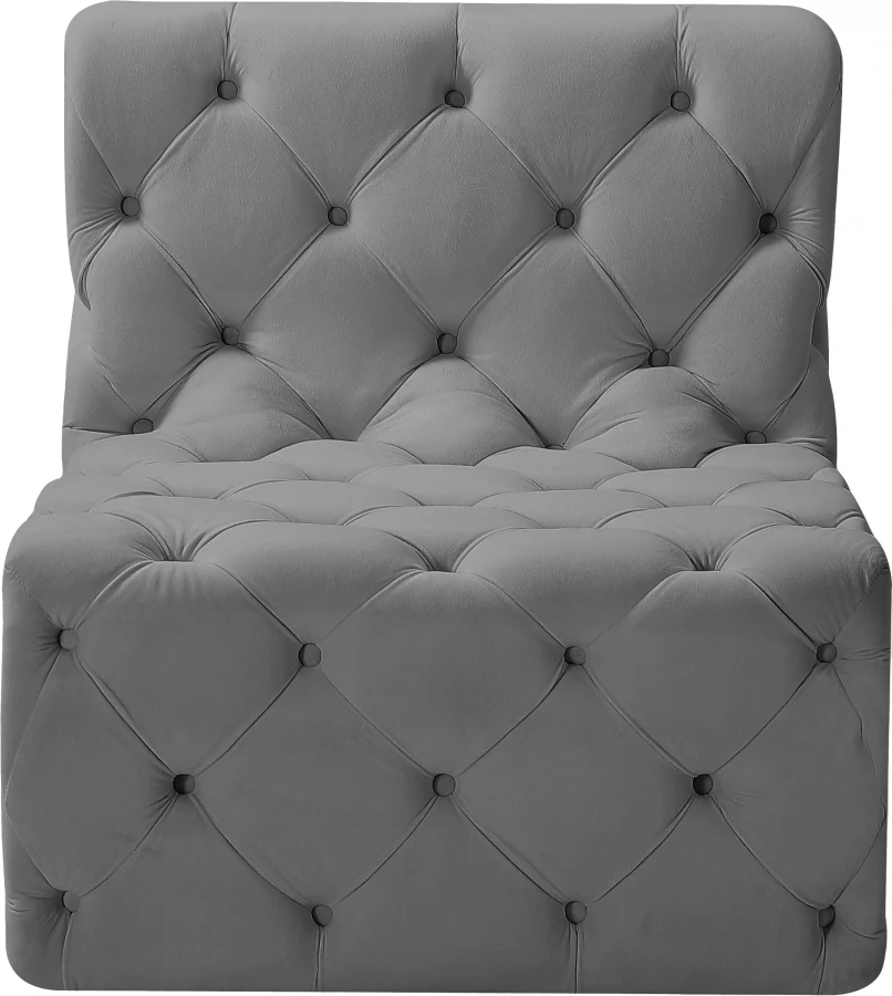 Tuft Velvet Upholstered Armless Modular Chair - Image 14