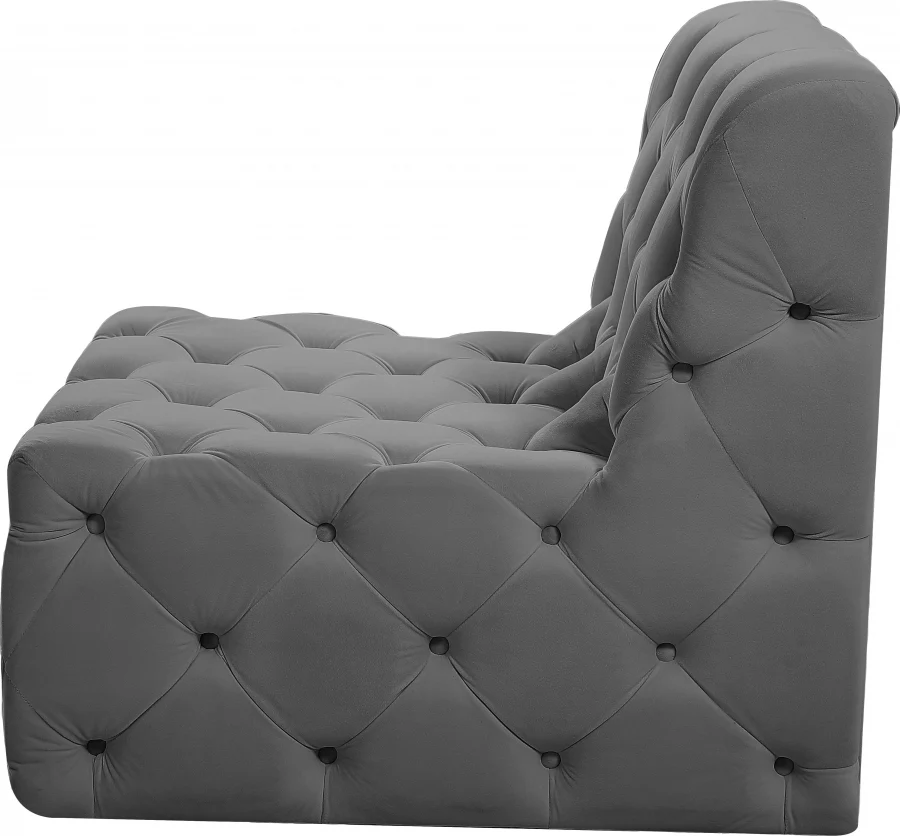 Tuft Velvet Upholstered Armless Modular Chair - Image 16