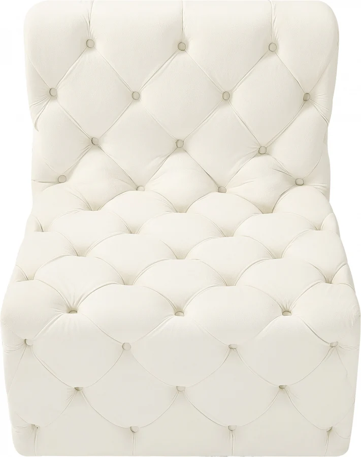 Tuft Velvet Upholstered Armless Modular Chair - Image 24