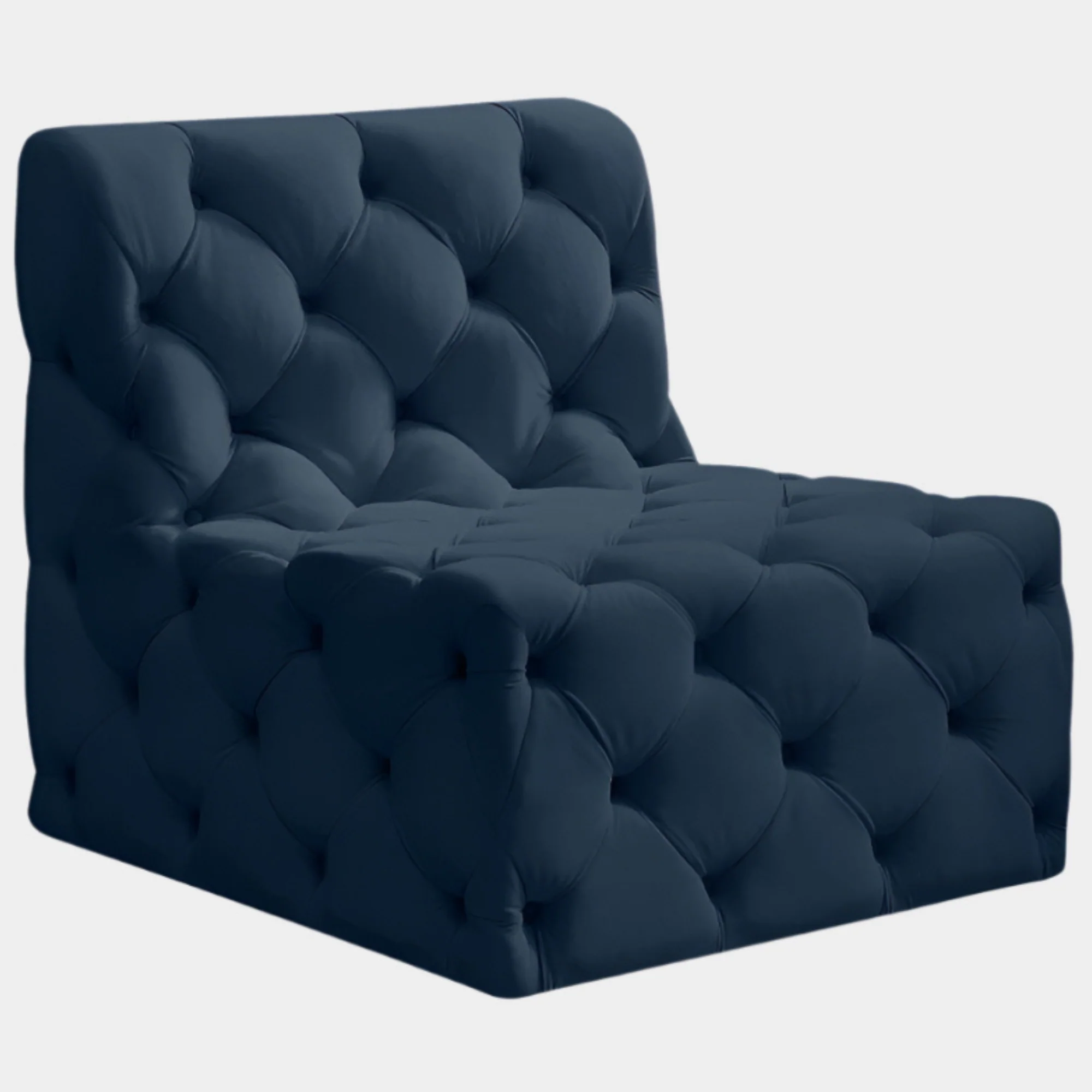 Tuft Velvet Upholstered Armless Modular Chair - Image 28