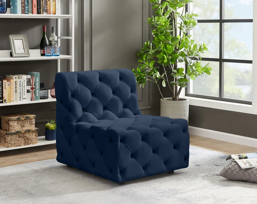 Tuft Velvet Upholstered Armless Modular Chair - Image 29