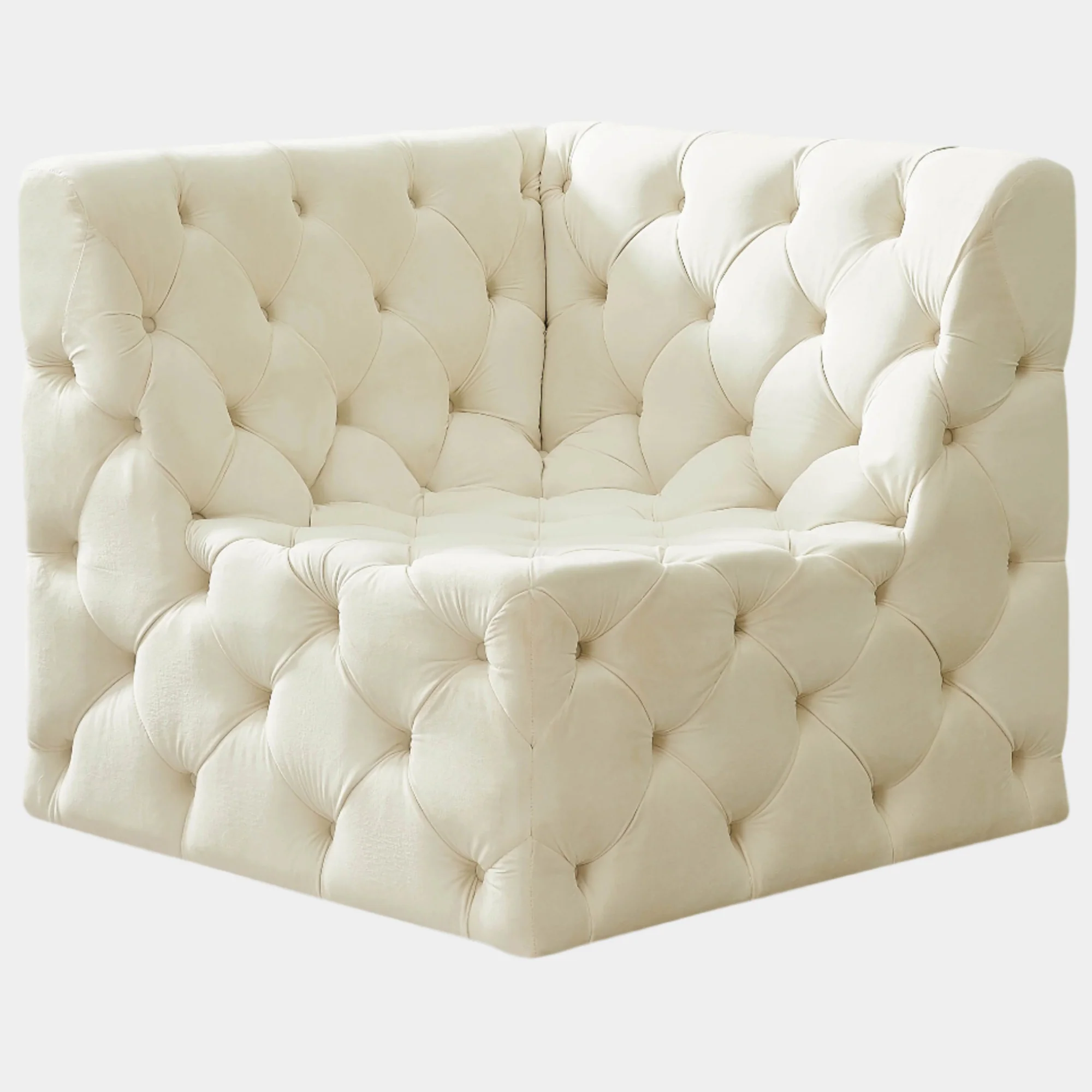 Tuft Velvet Upholstered Corner Modular Chair - Image 17