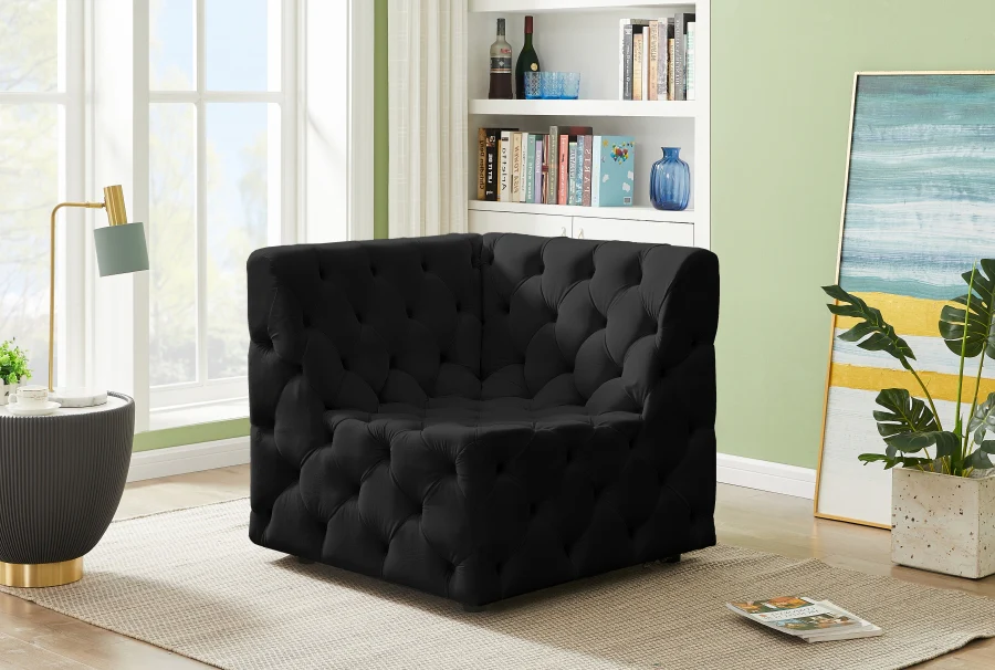 Tuft Velvet Upholstered Corner Modular Chair - Image 2