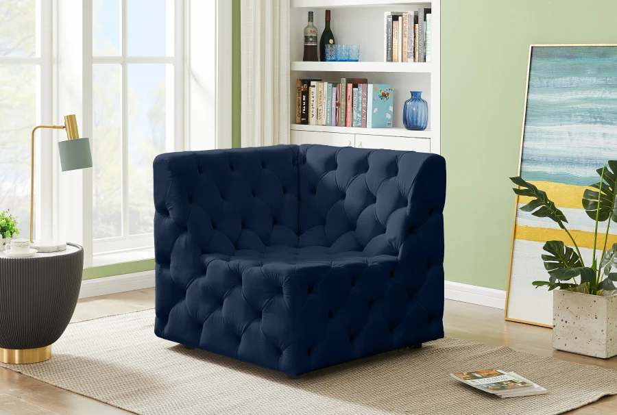 Tuft Velvet Upholstered Corner Modular Chair - Image 26