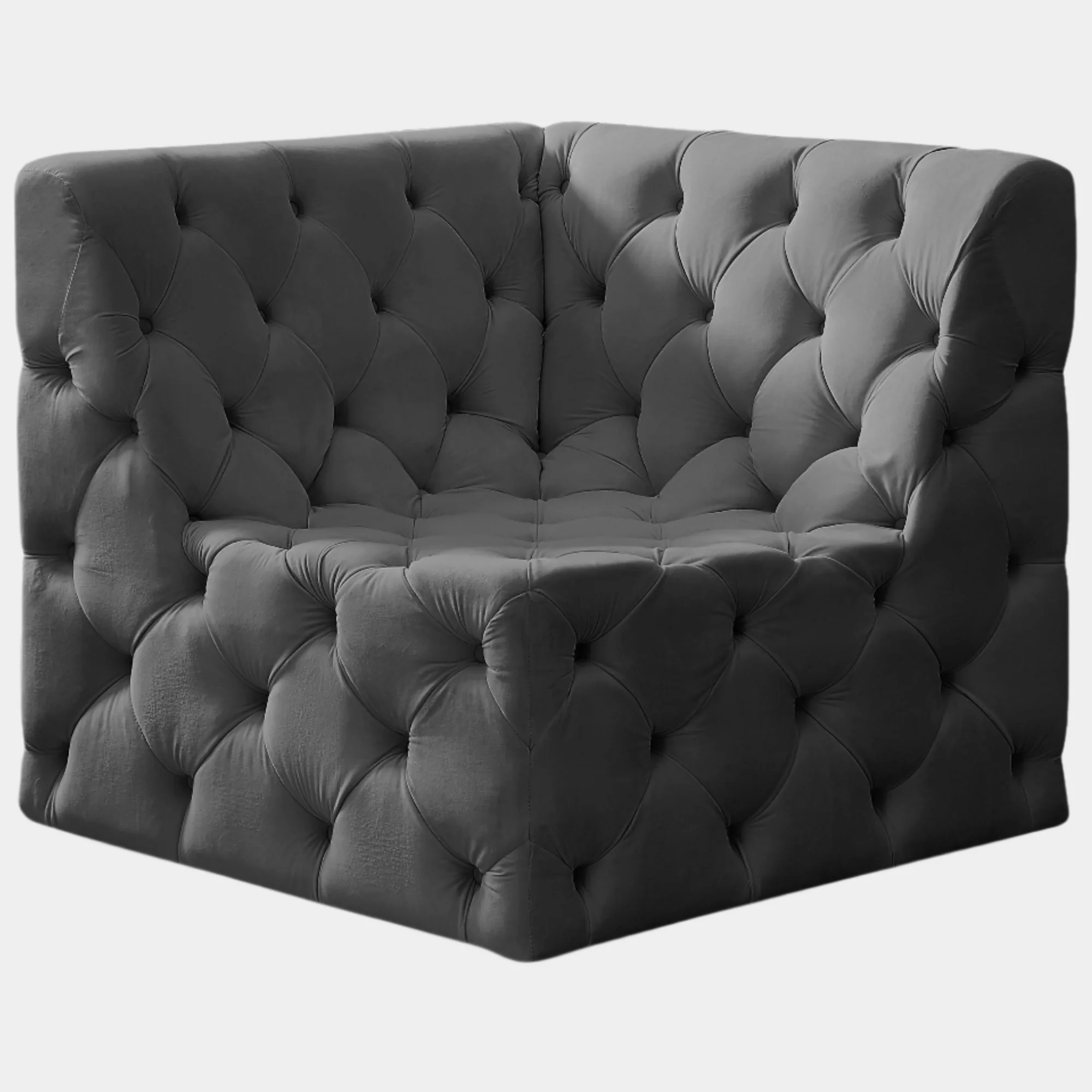 Tuft Velvet Upholstered Corner Modular Chair - Image 9