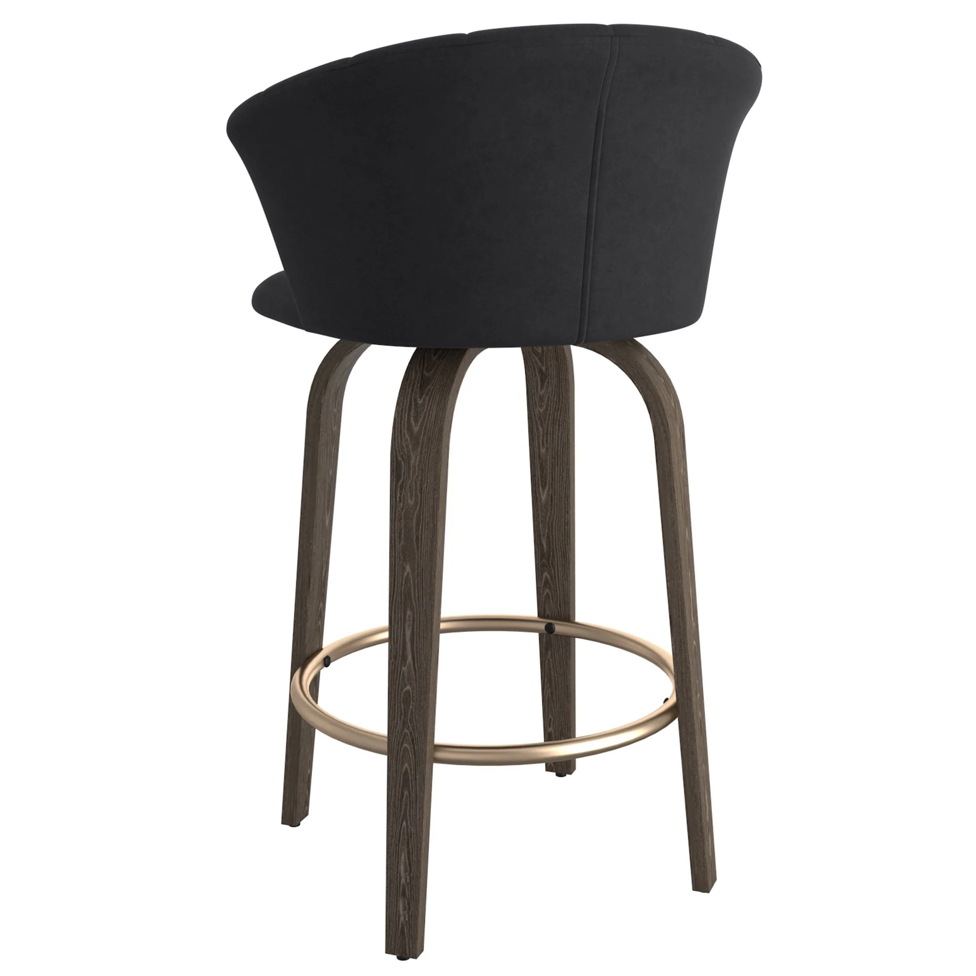Tula 26" Counter Stool in Black and Washed Oak - Image 3